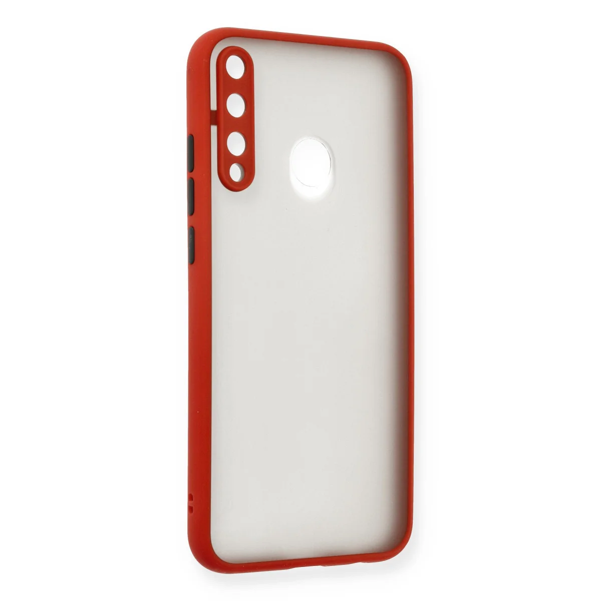 P40 Lite E Montreal Silikon Kılıf - Kırmızı Kamera Koruma ve Darbe Önleyici