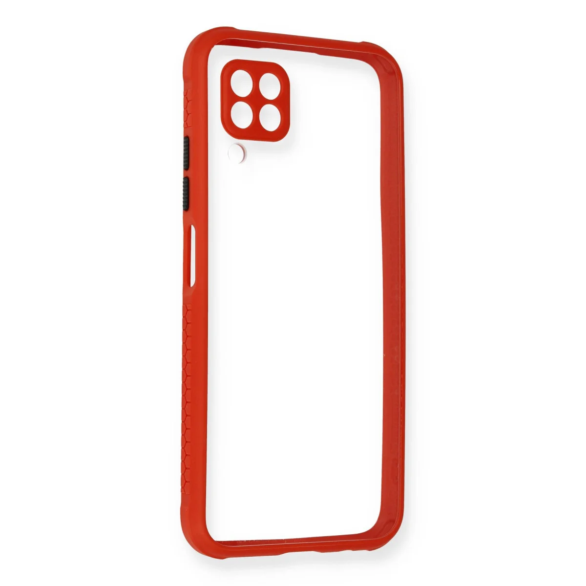 P40 Lite Miami Şeffaf Silikon Kılıf - Kırmızı