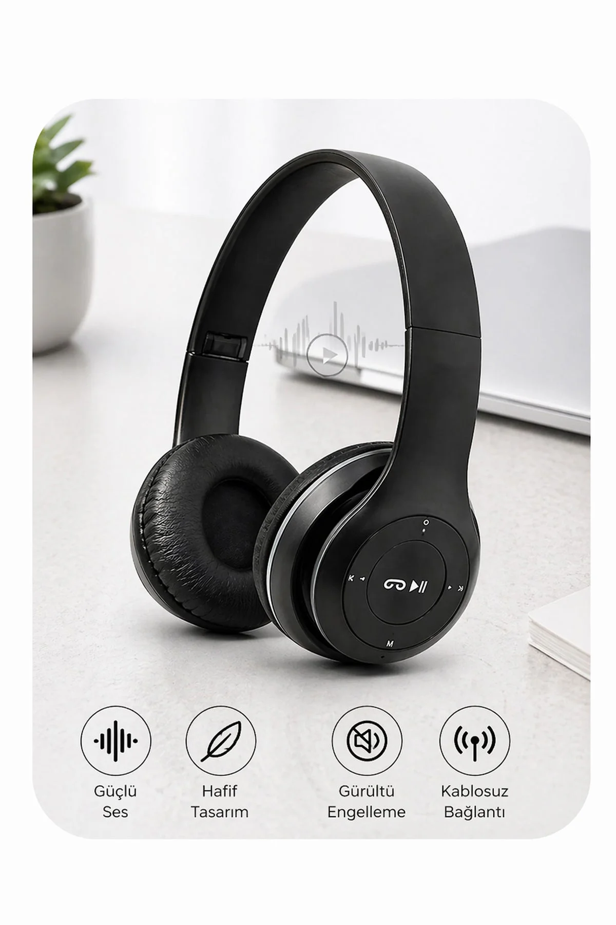 P47 FM'li Bluetooth Kulaklık – Kablosuz Müzik ve Radyo Deneyimi