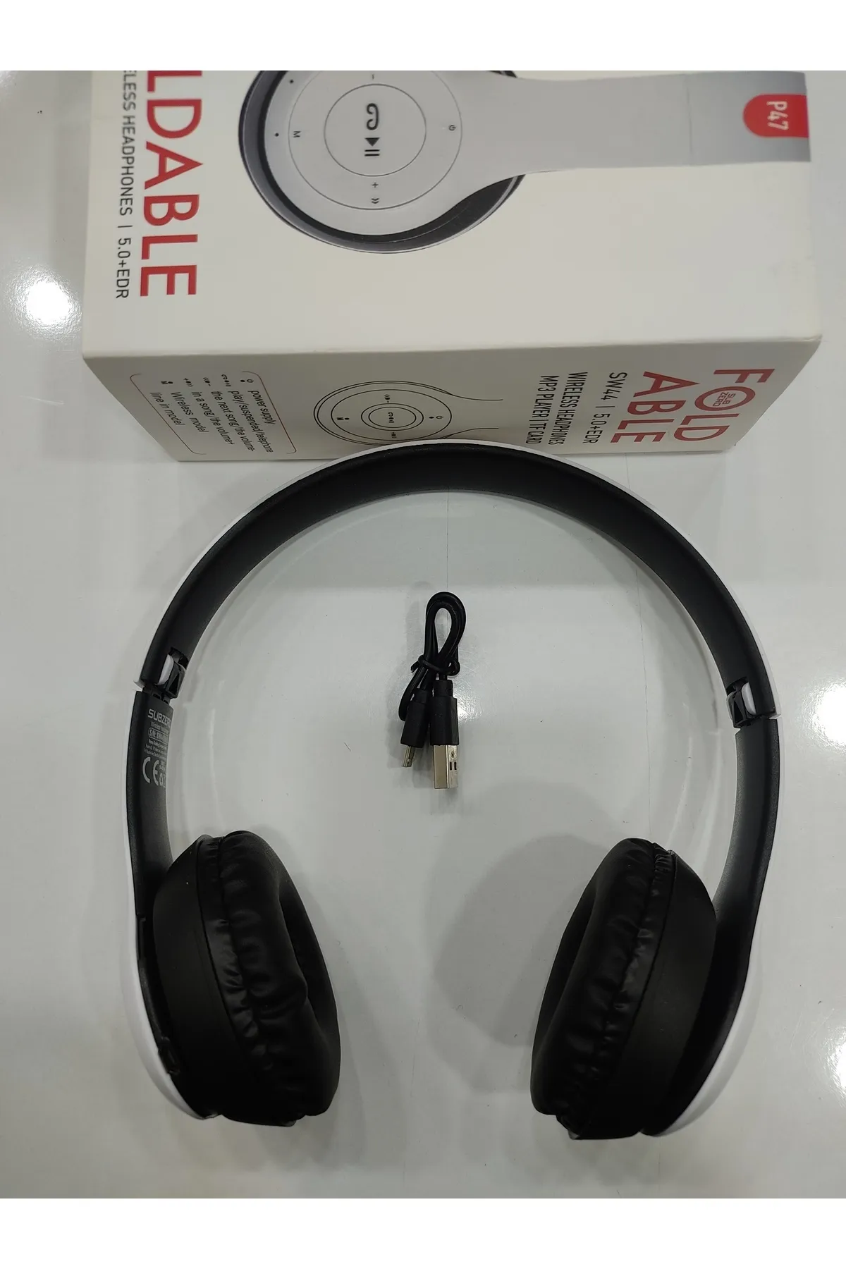 Foldable P47 Kulak Üstü Bluetooth Kulaklık Aux Kablo