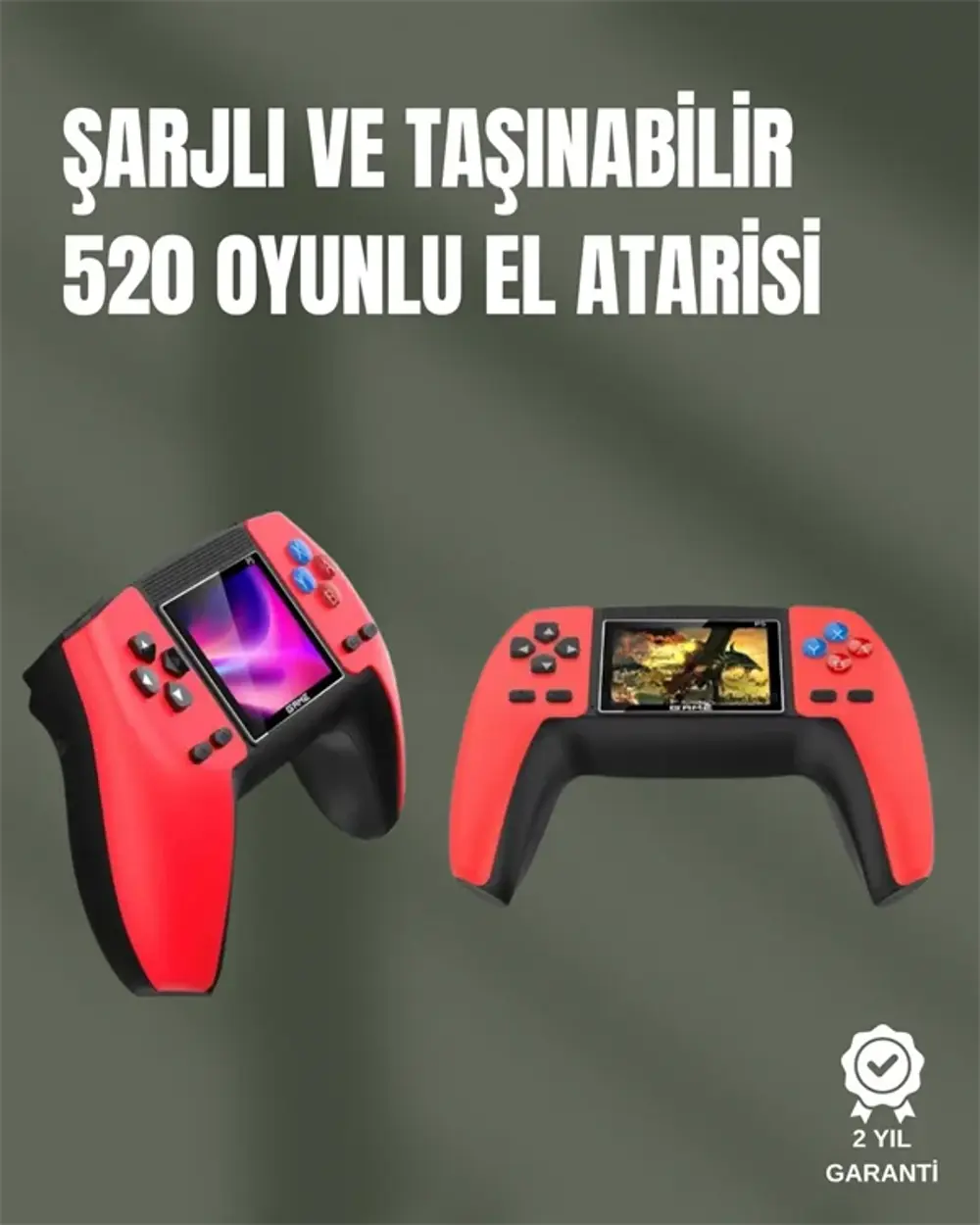 P5 GamePad Retro Konsol – Nostaljik Oyun Deneyimi, 520 Klasik Oyu