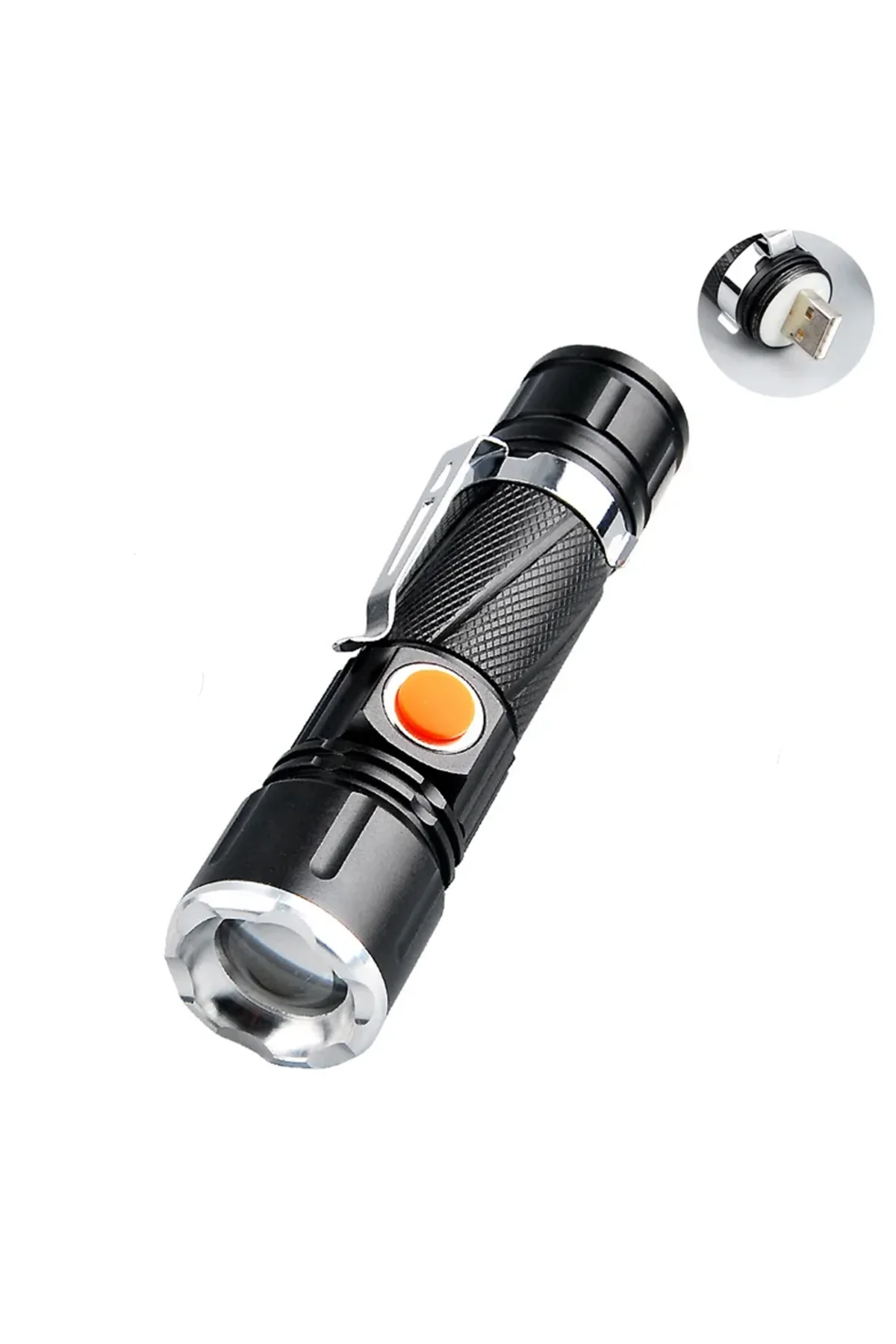 P50 LED ŞARJLI MIKNATISLI USB EL FENERİ WATTON WT-622 Siyah