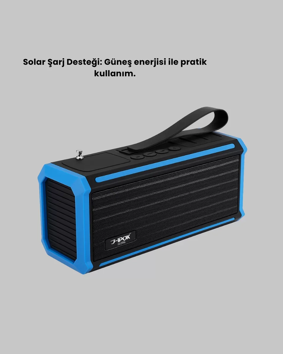 P520 Taşınabilir Bluetooth Hoparlör - Güçlü Ses, Radyo ve Solar Şarj