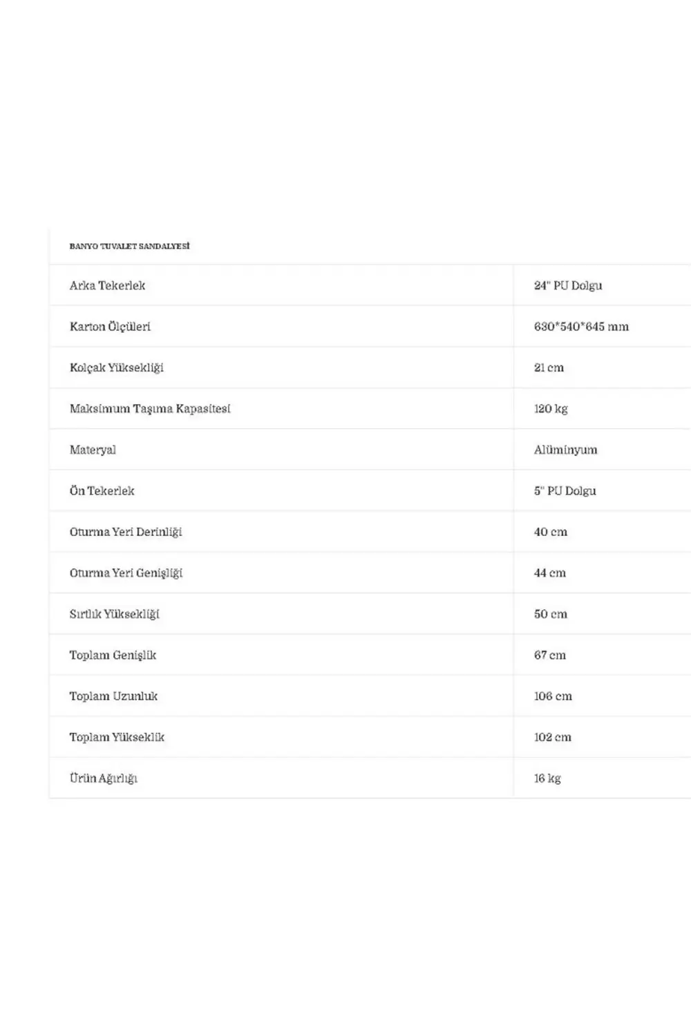 P617 Tekerlekli Banyo Tuvalet Sandalyesi