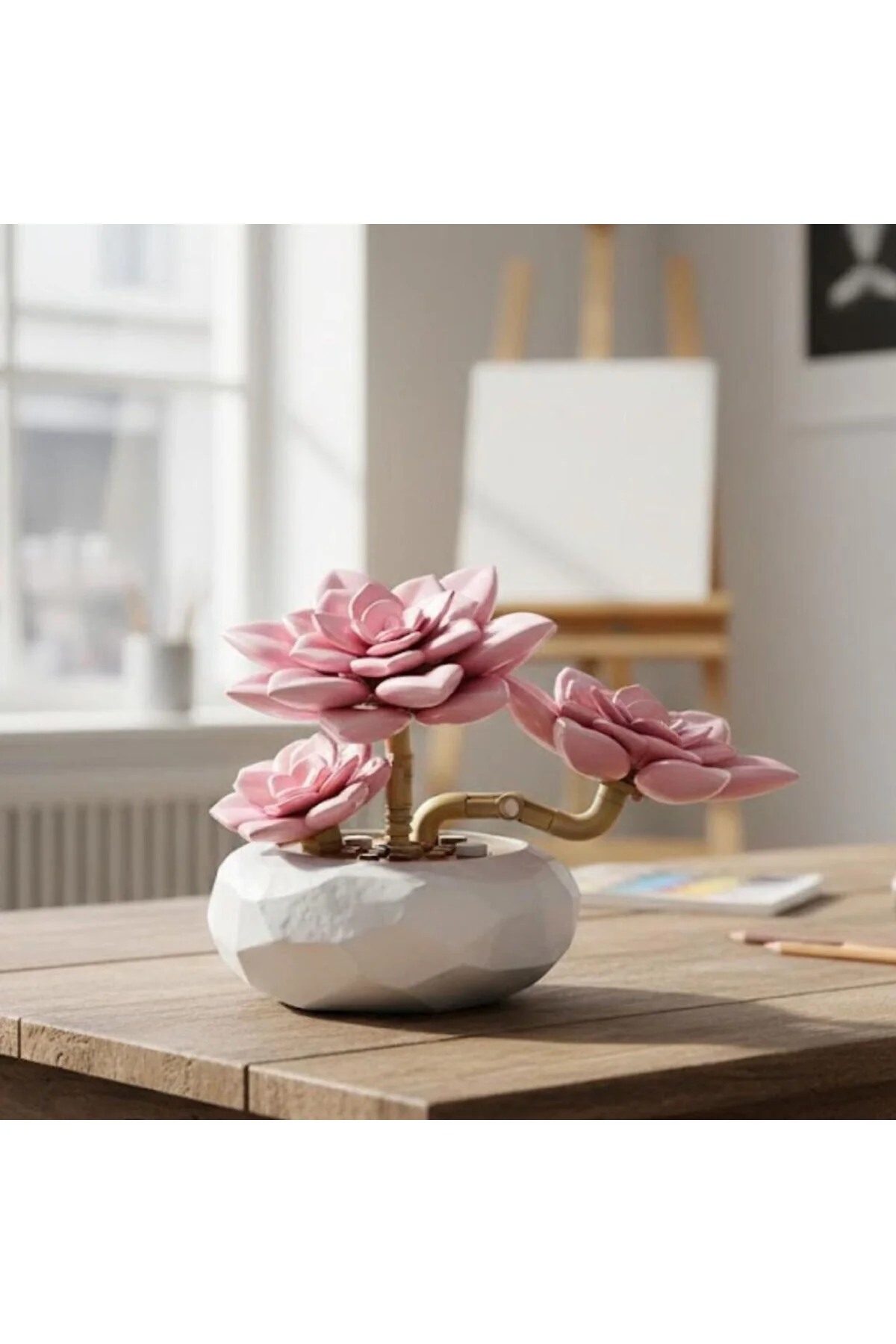 P655064 PEMBE NİLÜFER SUKULENT MODEL 82 PARÇA BLOCK OYUNCAK