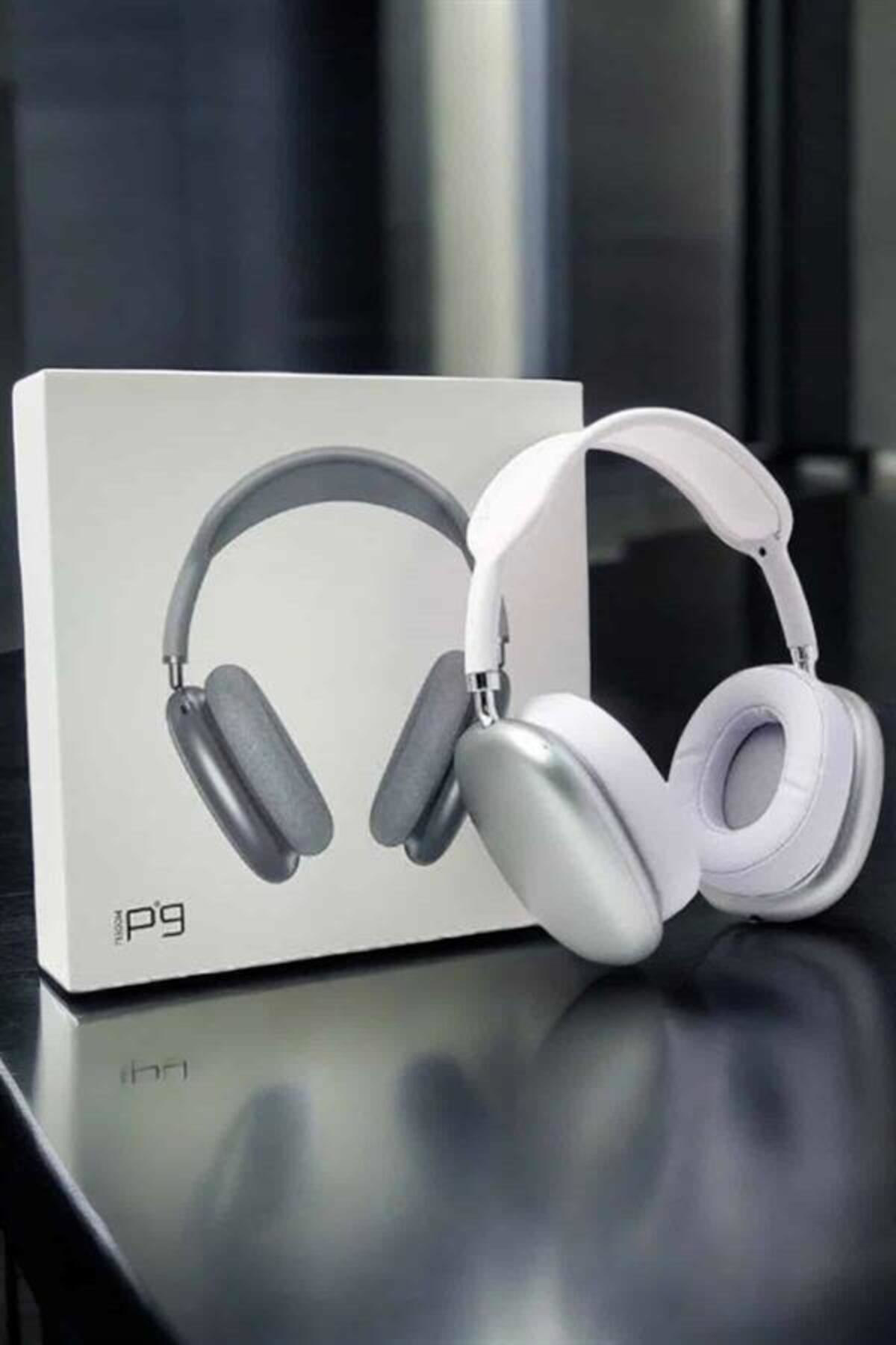 P9 Air Max Kablosuz 5.0 Mikrofonlu Bluetooth Kulaklık Beyaz Yükse