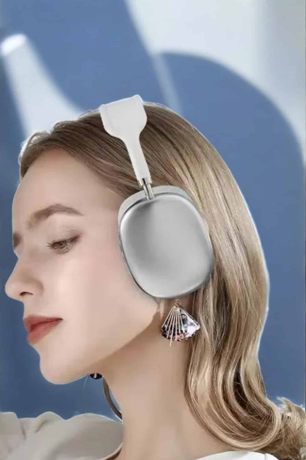 P9 Plus Kablosuz Kulak Üstü Bluetooth Kulaklık Beyaz Yüksek Ses K