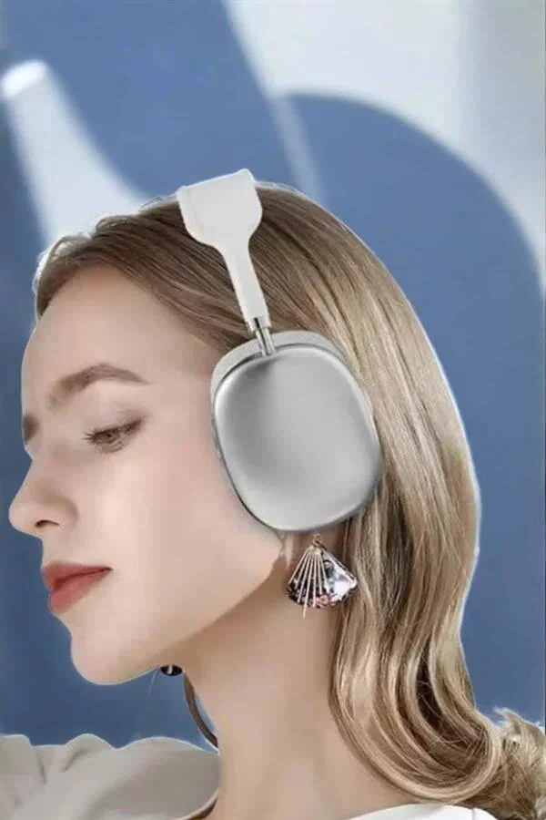 P9 Plus Kablosuz Kulak Üstü Bluetooth Kulaklık - Beyaz, Bluetooth 5.2, Gürültü Azaltma