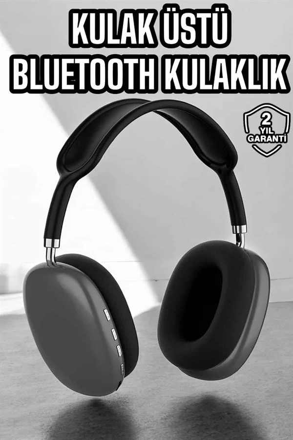 P9 Plus Kulaklık Siyah Bluetooth Bağlantılı Kulak Üstü Kablosuz A