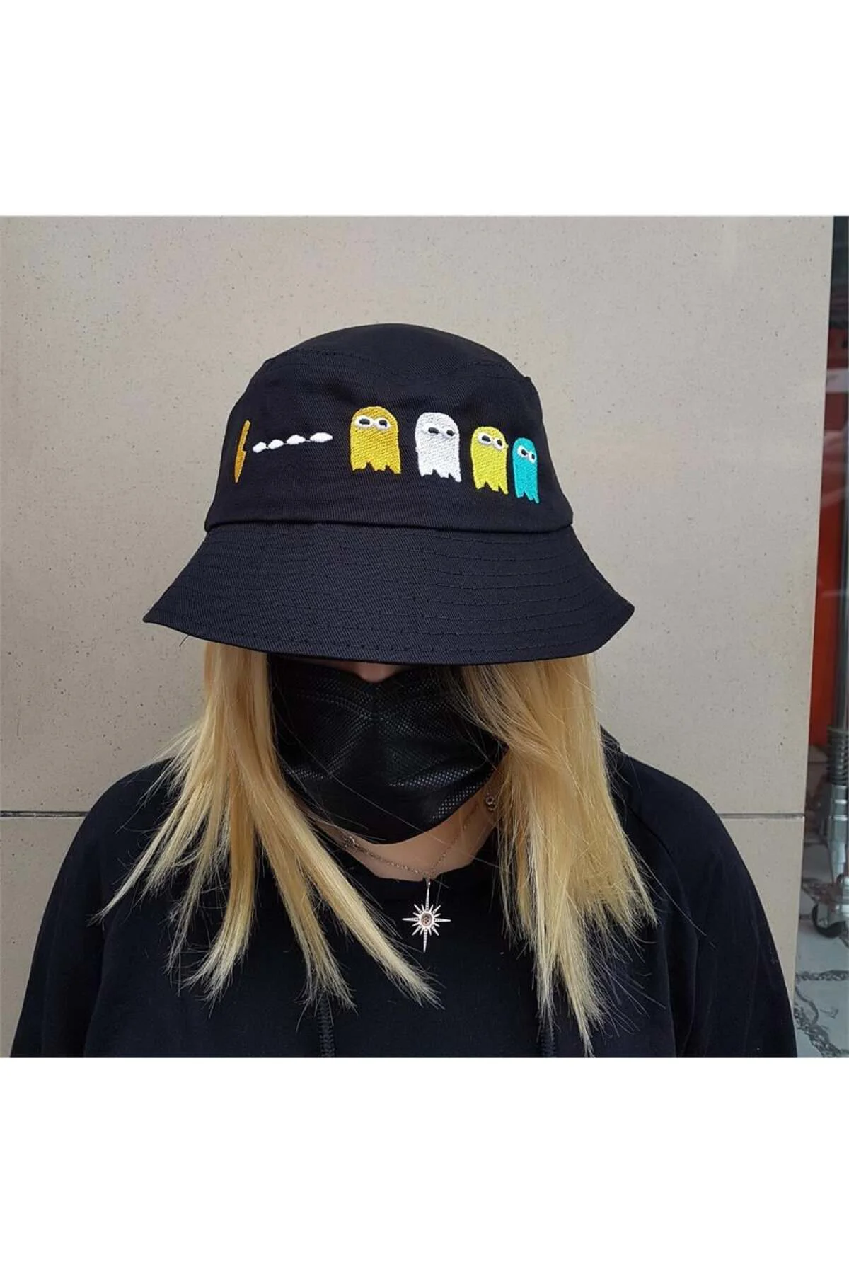 Pac - Man Siyah Bucket Şapka