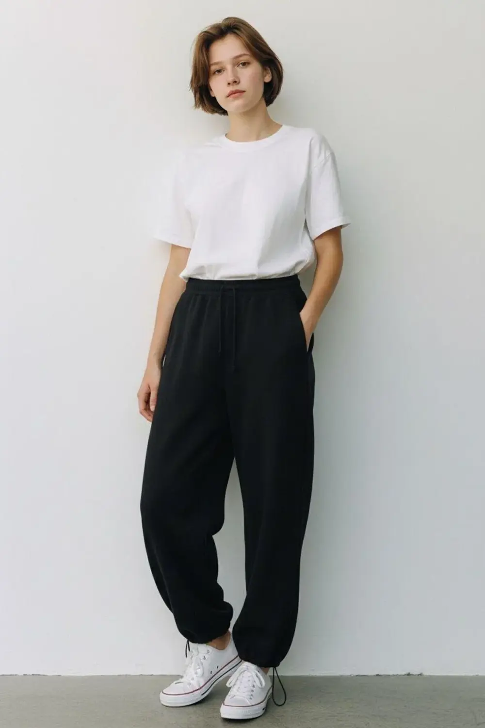 Paça Lastik Detaylı Örme Baggy Eşofman Altı