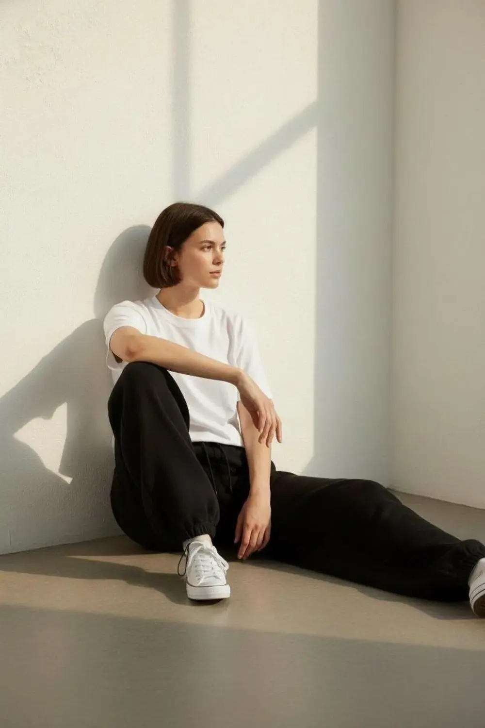 Paça Lastik Detaylı Örme Baggy Eşofman Altı