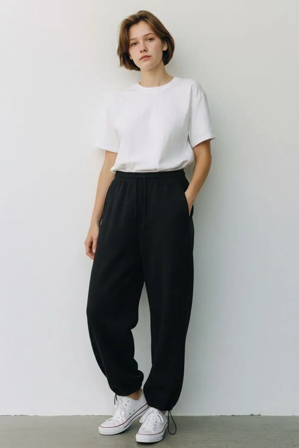 Paça Lastik Detaylı Örme Baggy Eşofman Altı