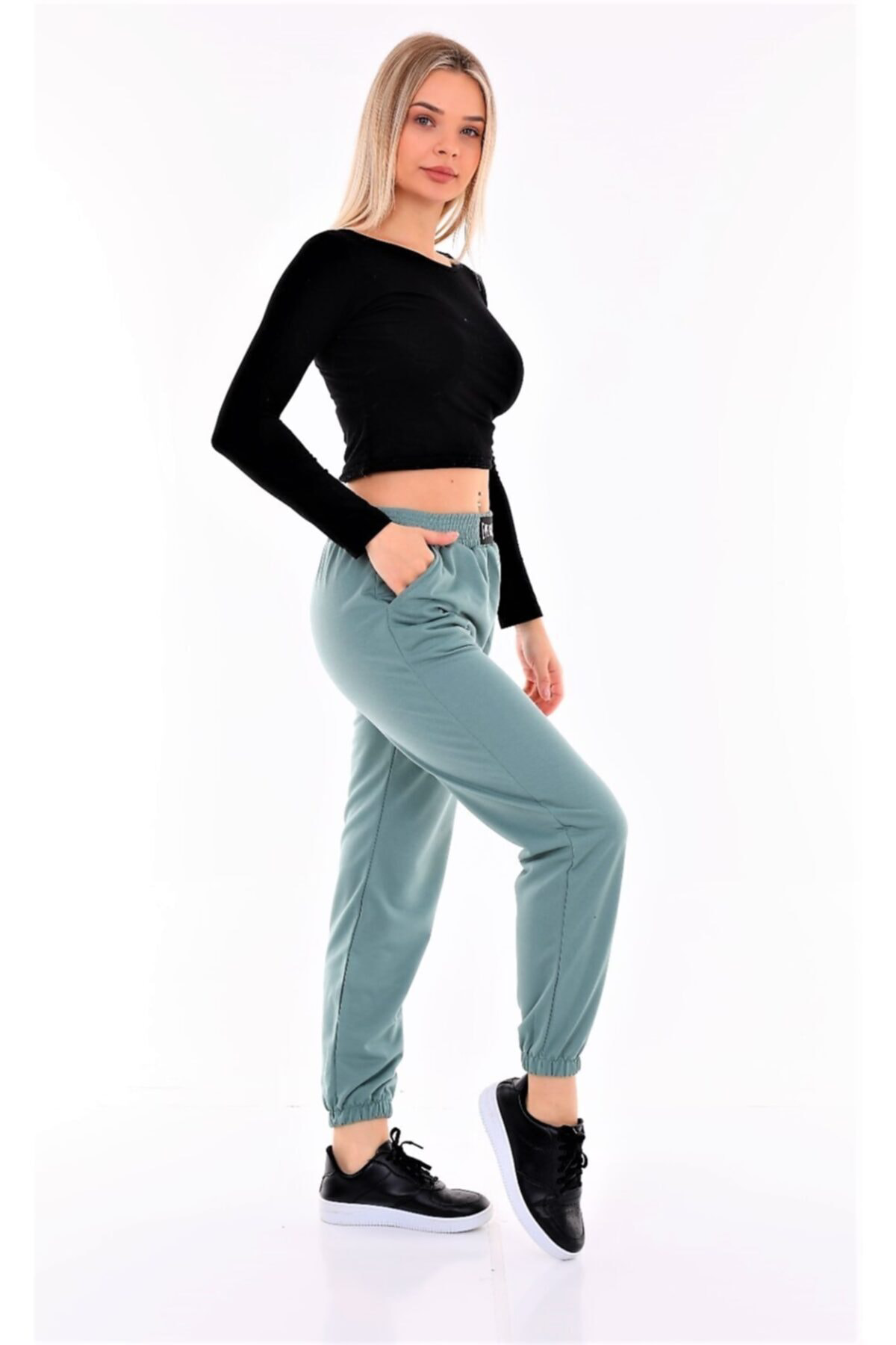 Form Angel Paçası Lastikli Jogger Eşofman Altı Yeşil