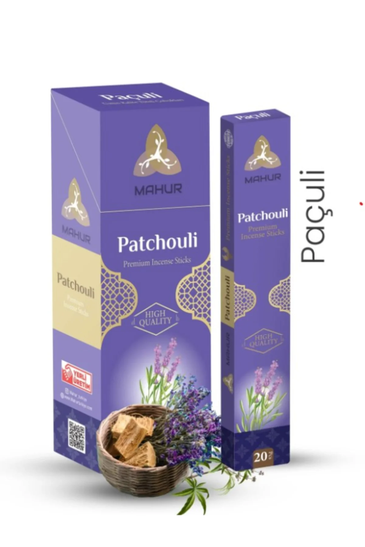 PAÇULİ (PATCHOULİ) ÇUBUK TÜTSÜ 5 PAKET 100 ADET (INCENSE STICKS, 5 PACKS, 100 STICKS)