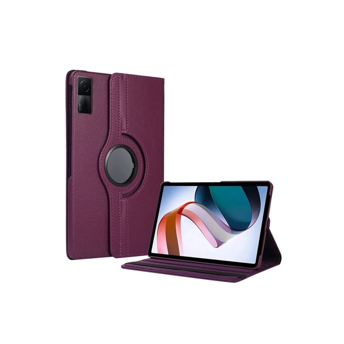 Pad SE 4G 360 Derece Tablet Deri Kılıf - Mürdüm (Güvenli Korumalı Stand Kılıf)