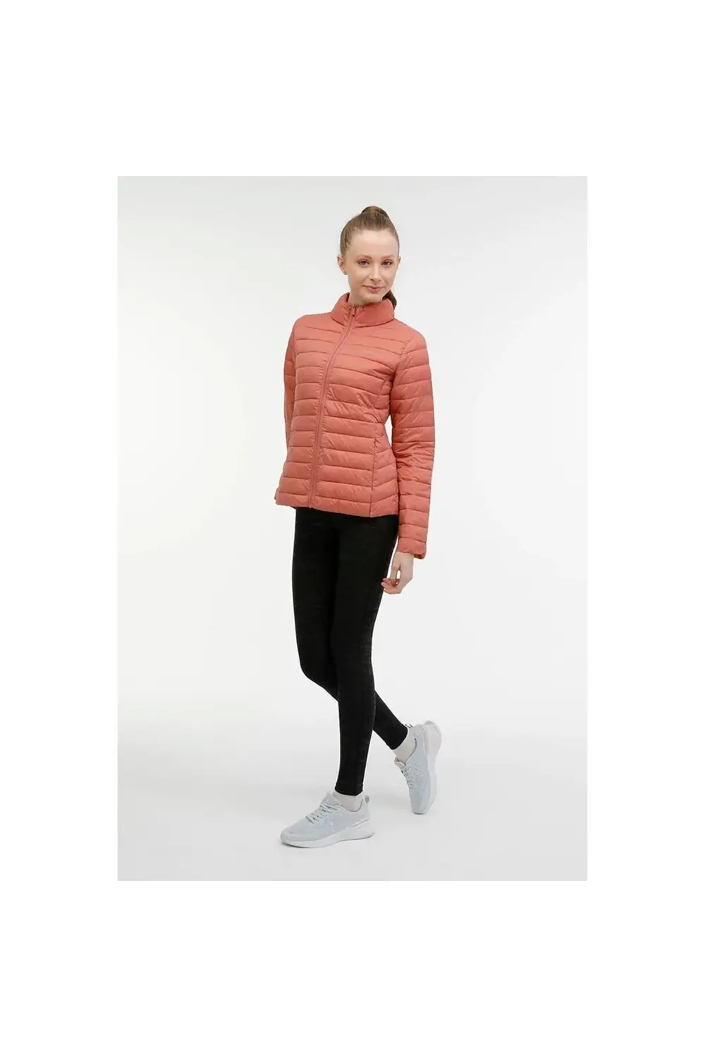 Padded Kadın Pembe Dik Yaka Mont