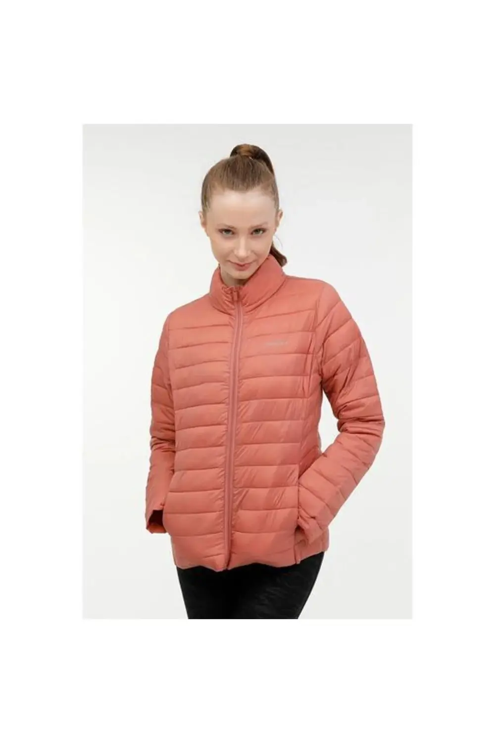 Padded Kadın Pembe Dik Yaka Mont