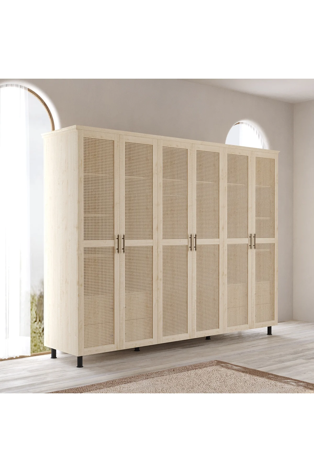 Padova Model Masif Ahşap İskandinav Gardırop - 6 Kapaklı Padova Model Masif Ahşap İskandinav Gardırop - 6 Kapaklı