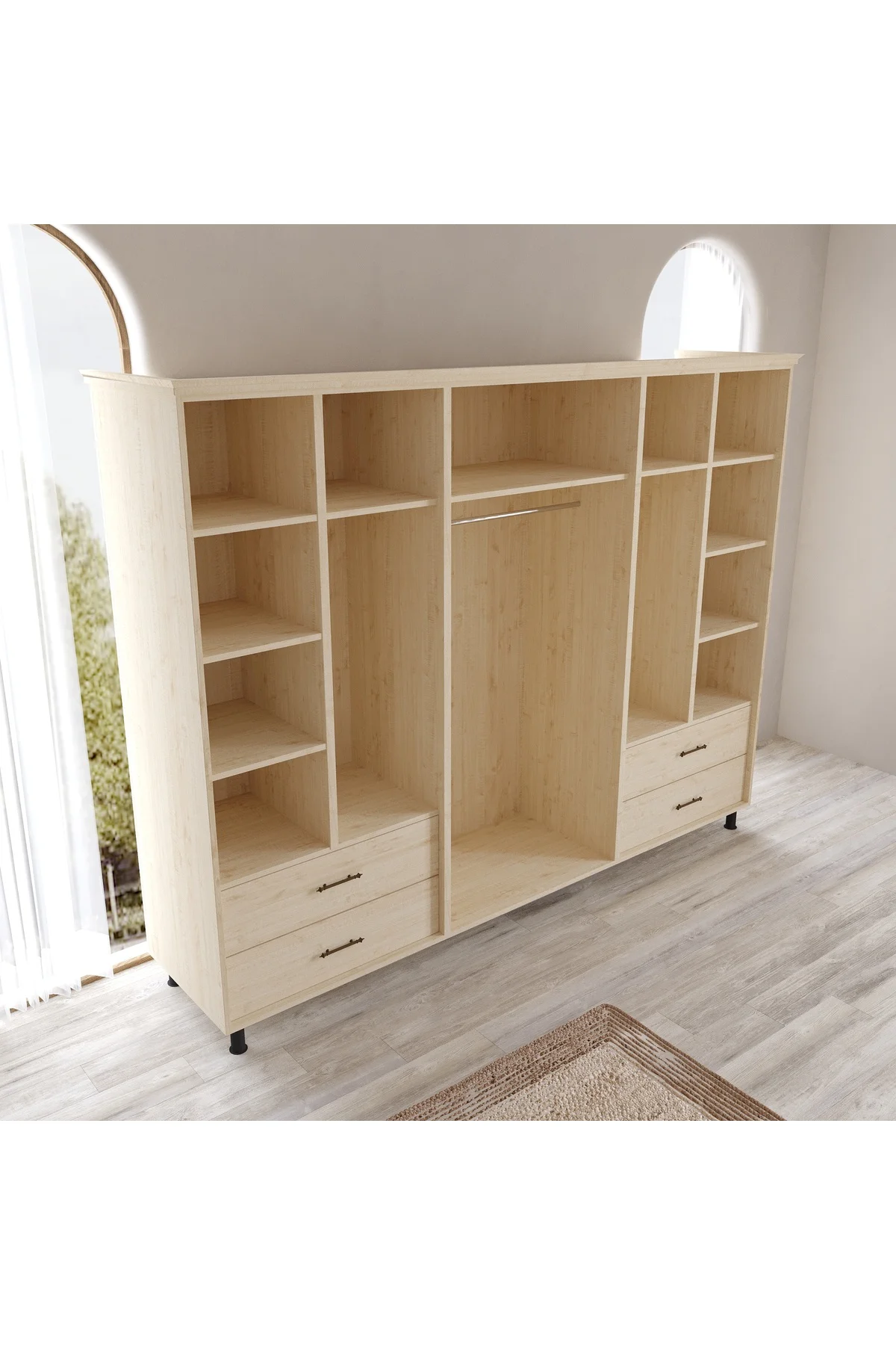 Padova Model Masif Ahşap İskandinav Gardırop - 6 Kapaklı Padova Model Masif Ahşap İskandinav Gardırop - 6 Kapaklı