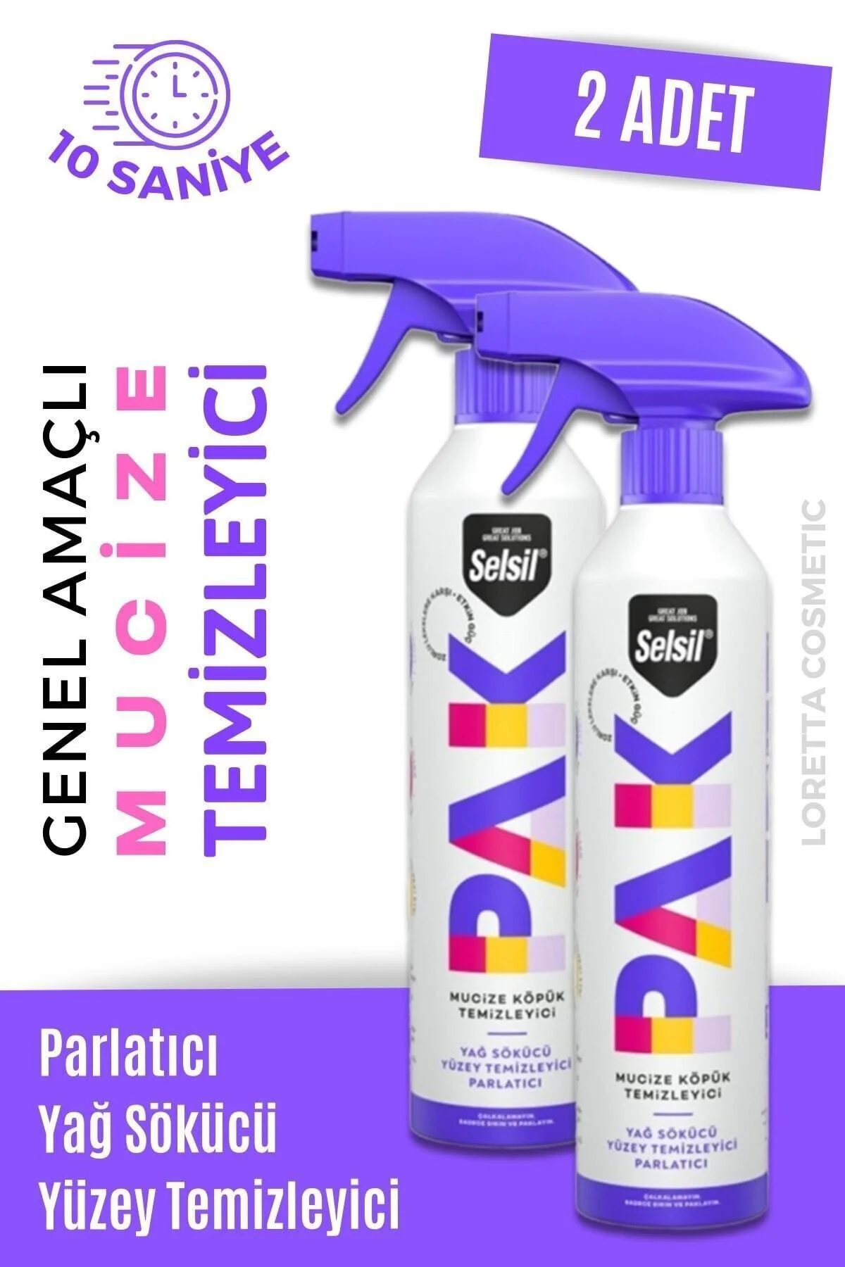 Pak 500 ml X2 Mucize Köpük Temizleyici Sprey Yağ Sökücü Yüzey Tem Pak 500 ml X2 Mucize Köpük Temizleyici Sprey Yağ Sökücü Yüzey Tem