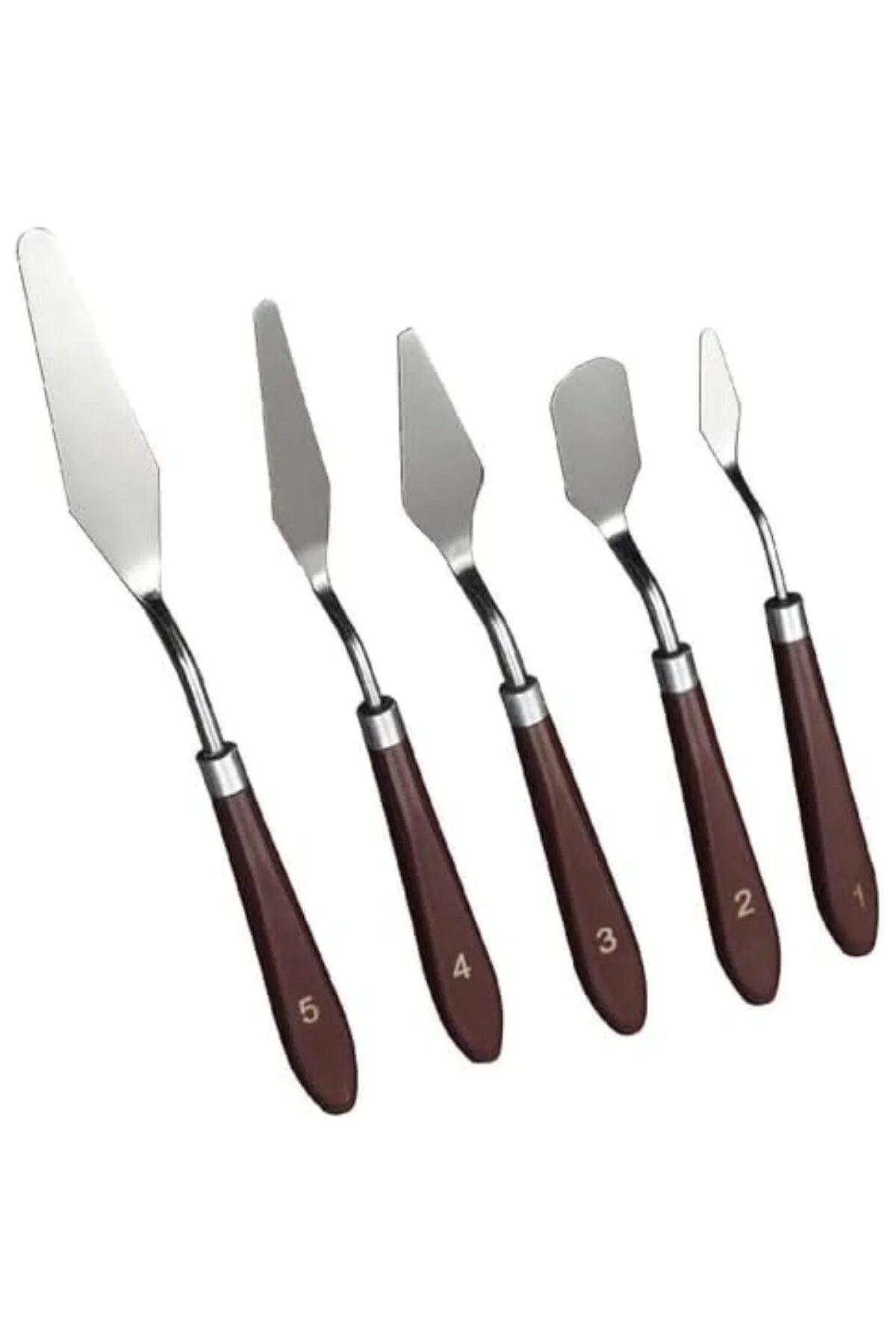 Palet Bıçağı 5 Parça Paslanmaz Çelik Spatula Seti, Kil Hamuru Pas