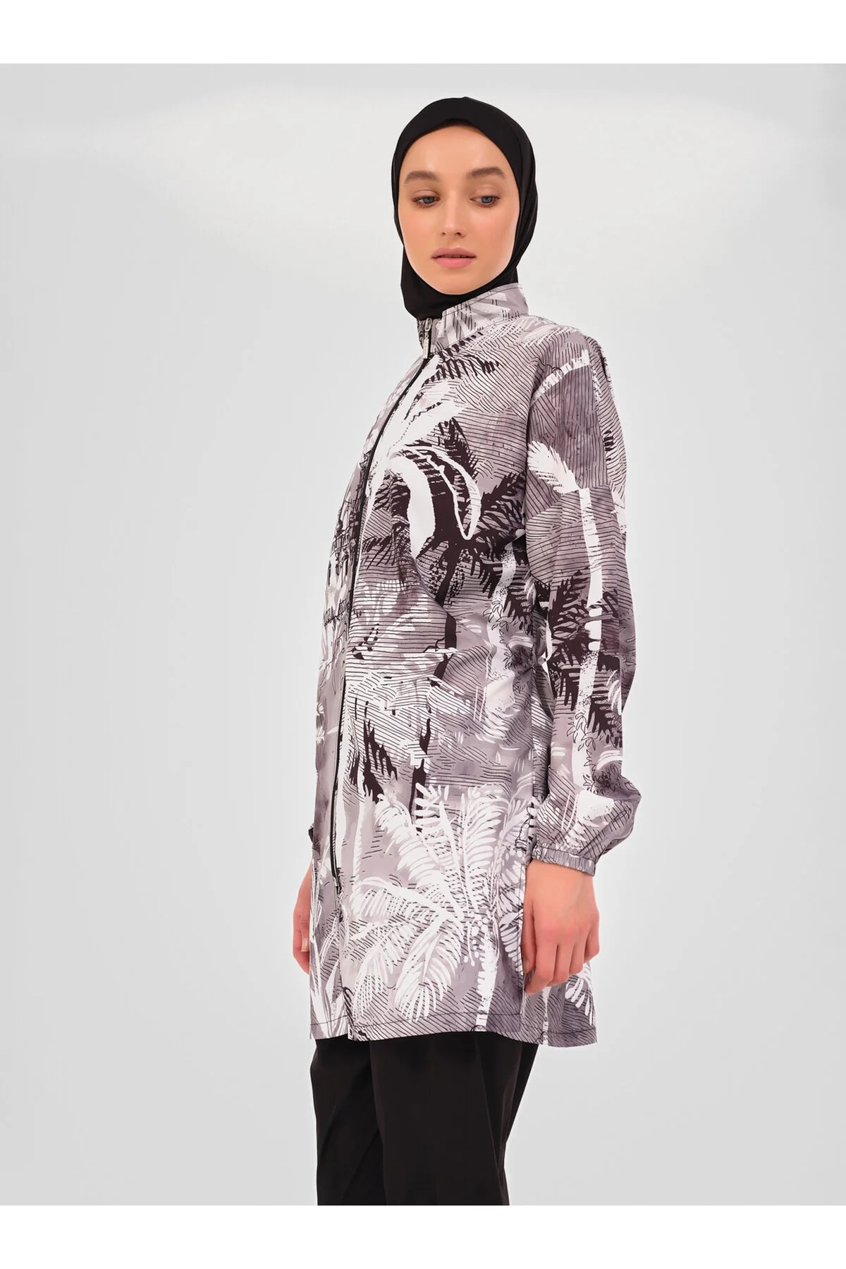 Palmiye Desenli Tesettür Mayo