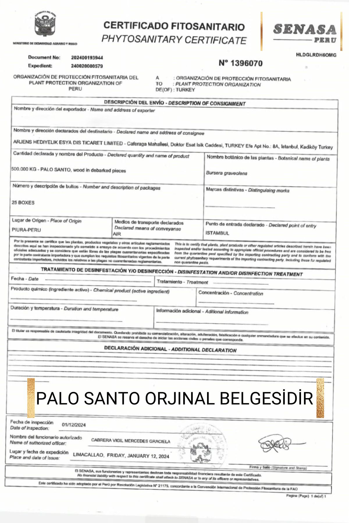 Outlet Deposu Palo Santo Tütsü 1 Adet - (Yeni Üretim Güney Amerika Peru'dan İth