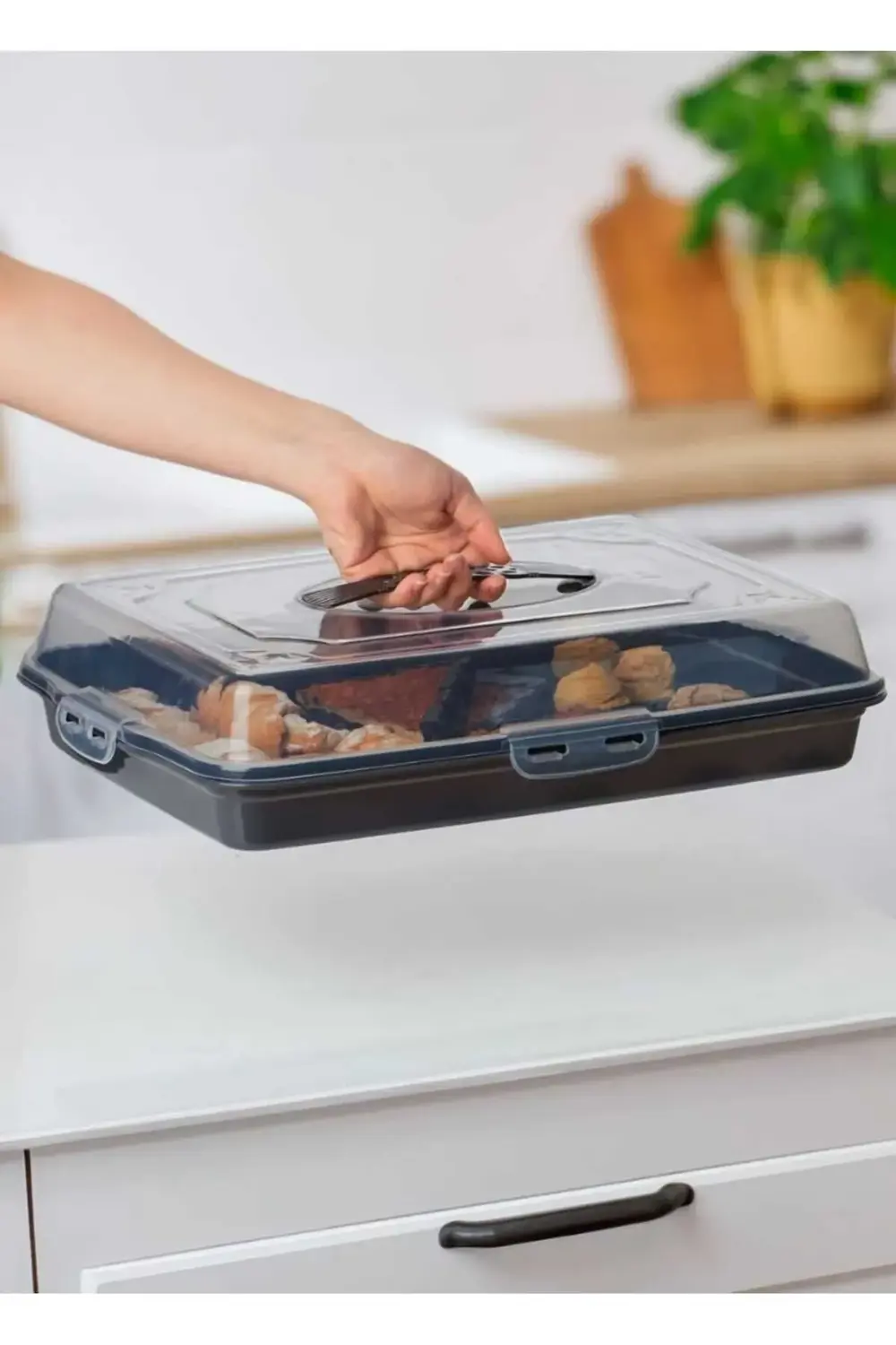 PALOVA, Kilitli Kapaklı Kek Börek Pasta Saklama, BORCAM TAŞIMA KA