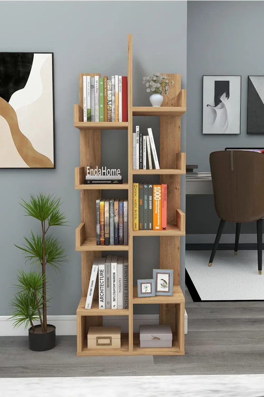 Pamfilya 10 Bölmeli/raflı Kitaplık Çam