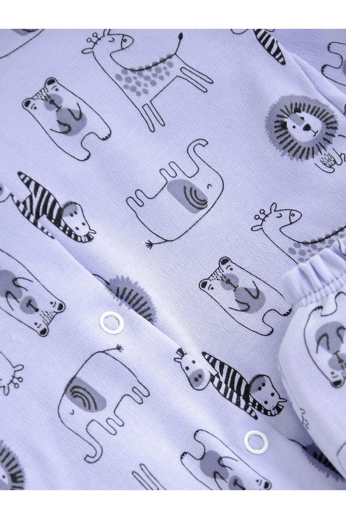 Pamuk Baskılı Önden Çıtlı Bebek Pijama Takımları