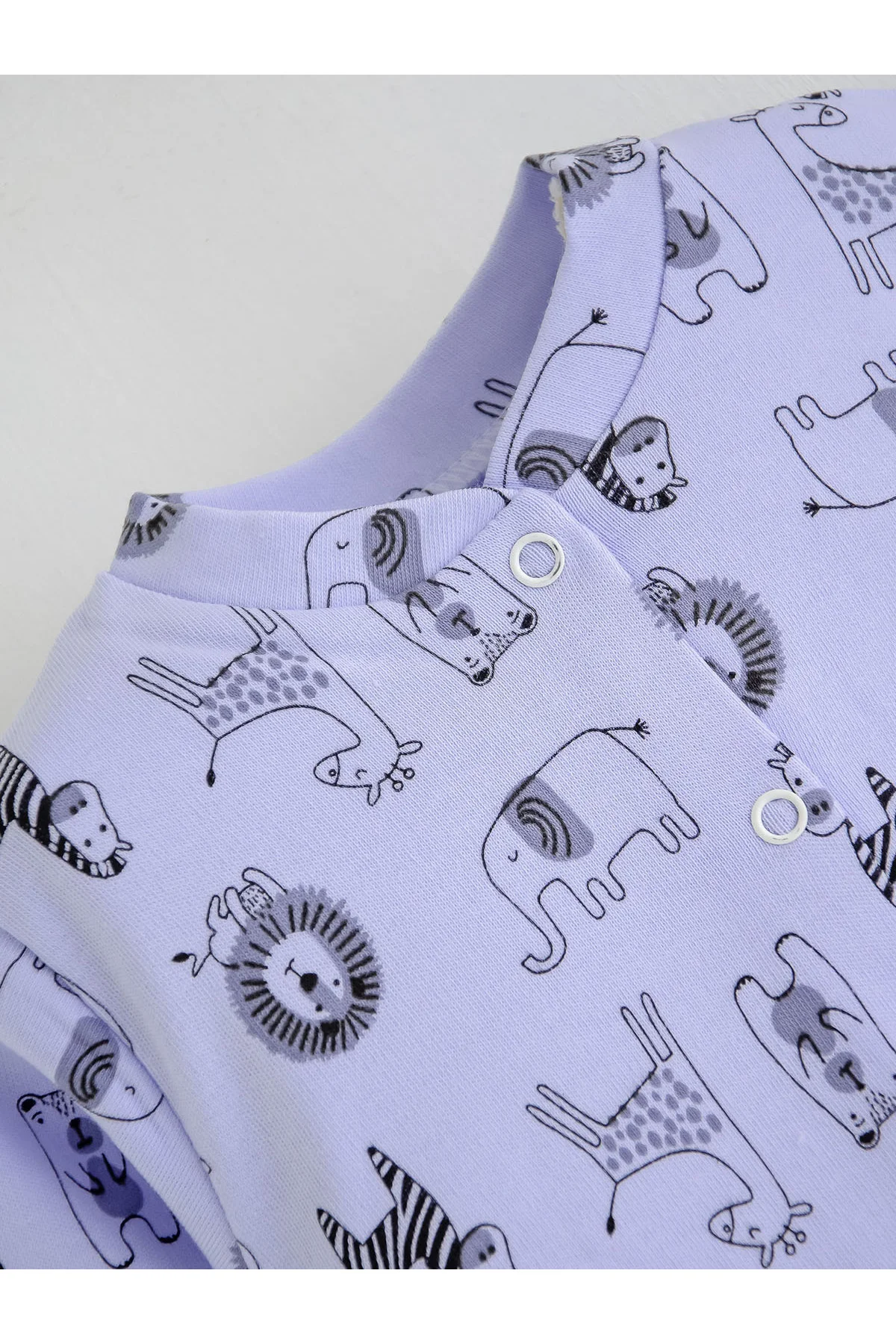 Pamuk Baskılı Önden Çıtlı Bebek Pijama Takımları