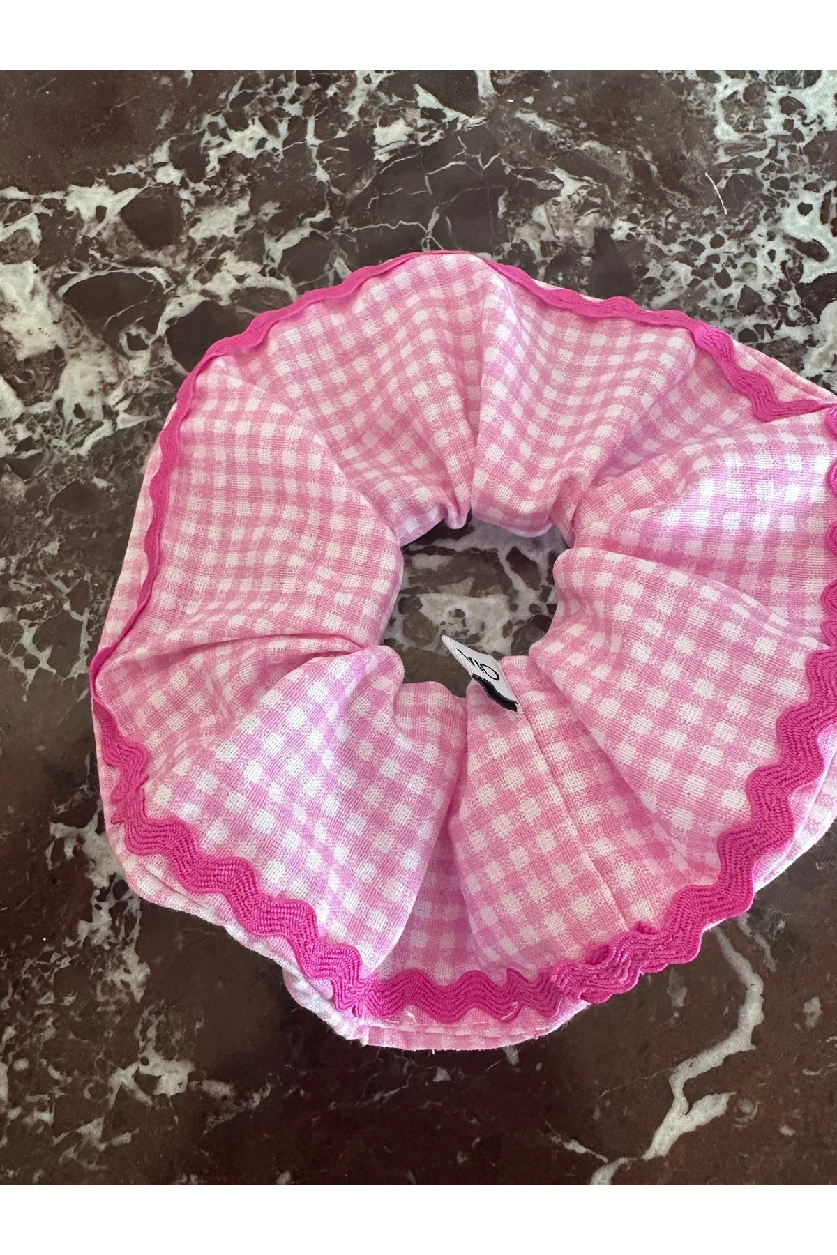Pamuk Şeker Pötikare Tek Taraf Şeritli Scrunchie Toka Lastik Simit Toka