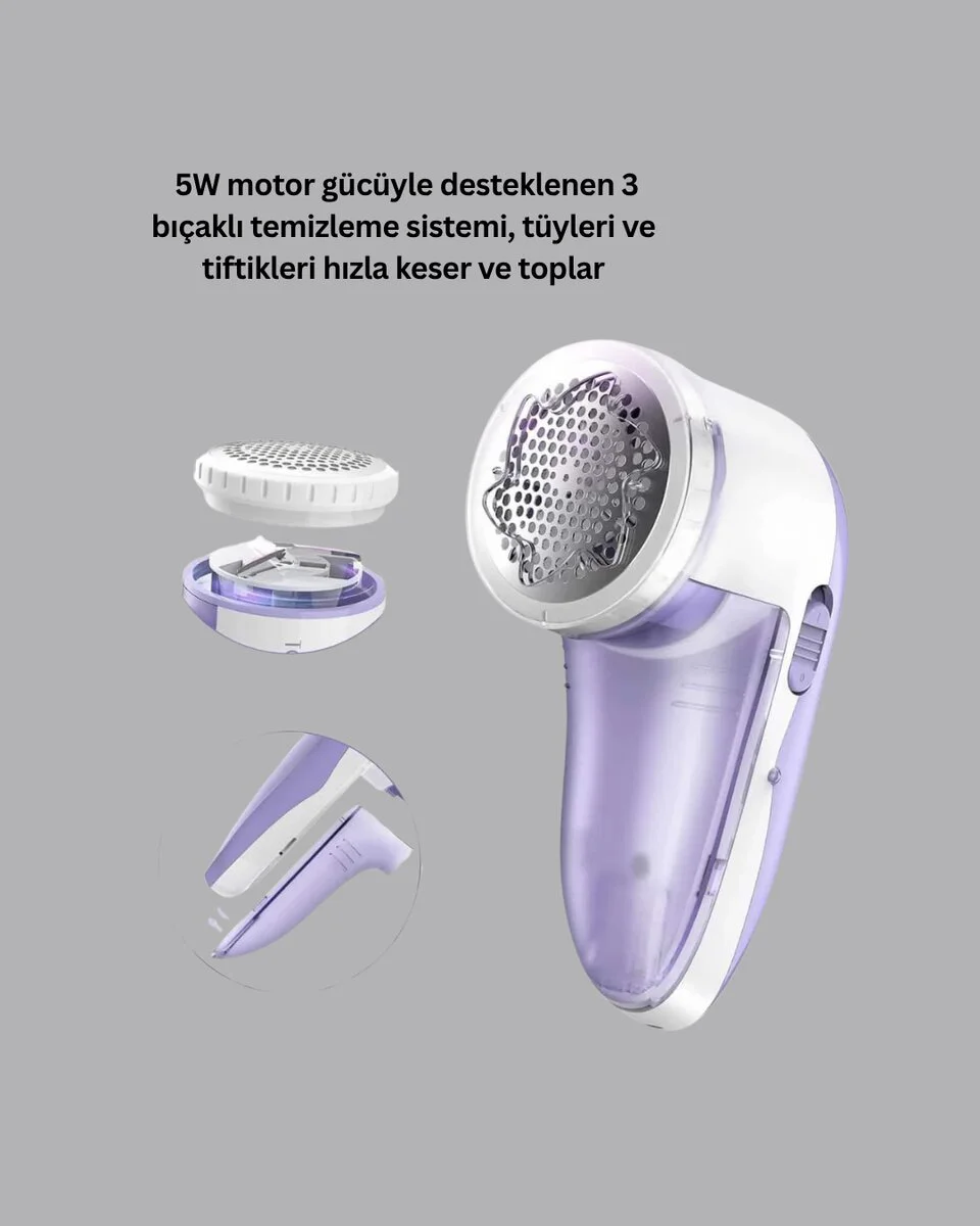 Pamuk Tiftik Tüy Temizleme Makinesi 5W – 3 Bıçaklı Sistem