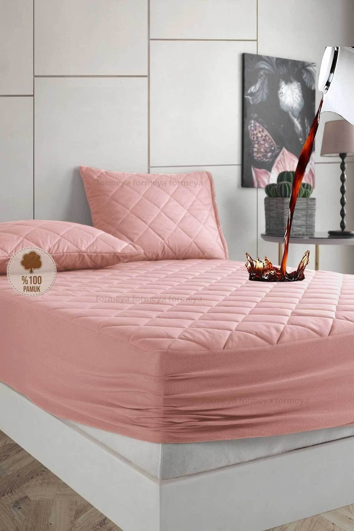 Pamukkale Alez Set Gri Kapitone Sıvı Geçirmez Yatak Koruyucu-2 Ad