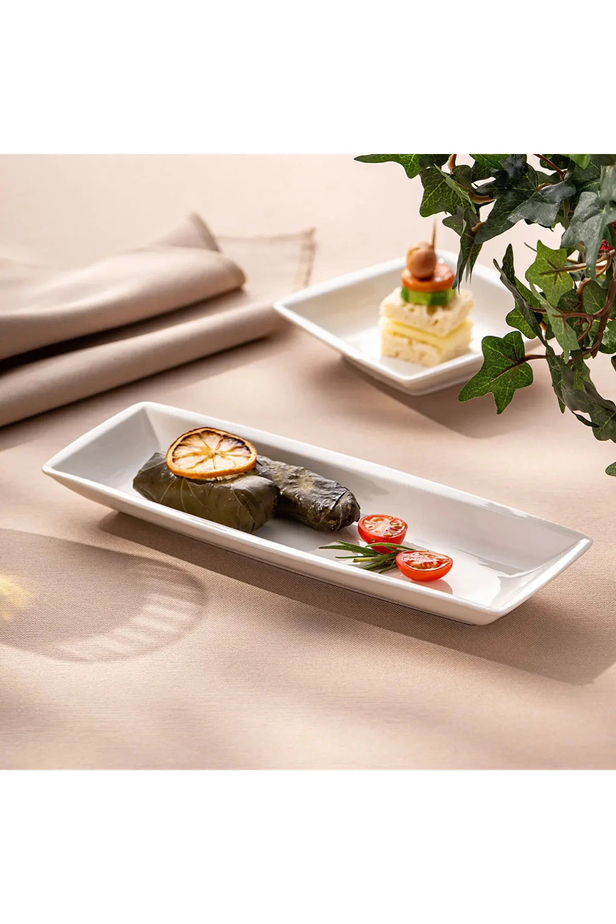 Pamukkale Dikdörtgen Kayık Tabak 25 Cm