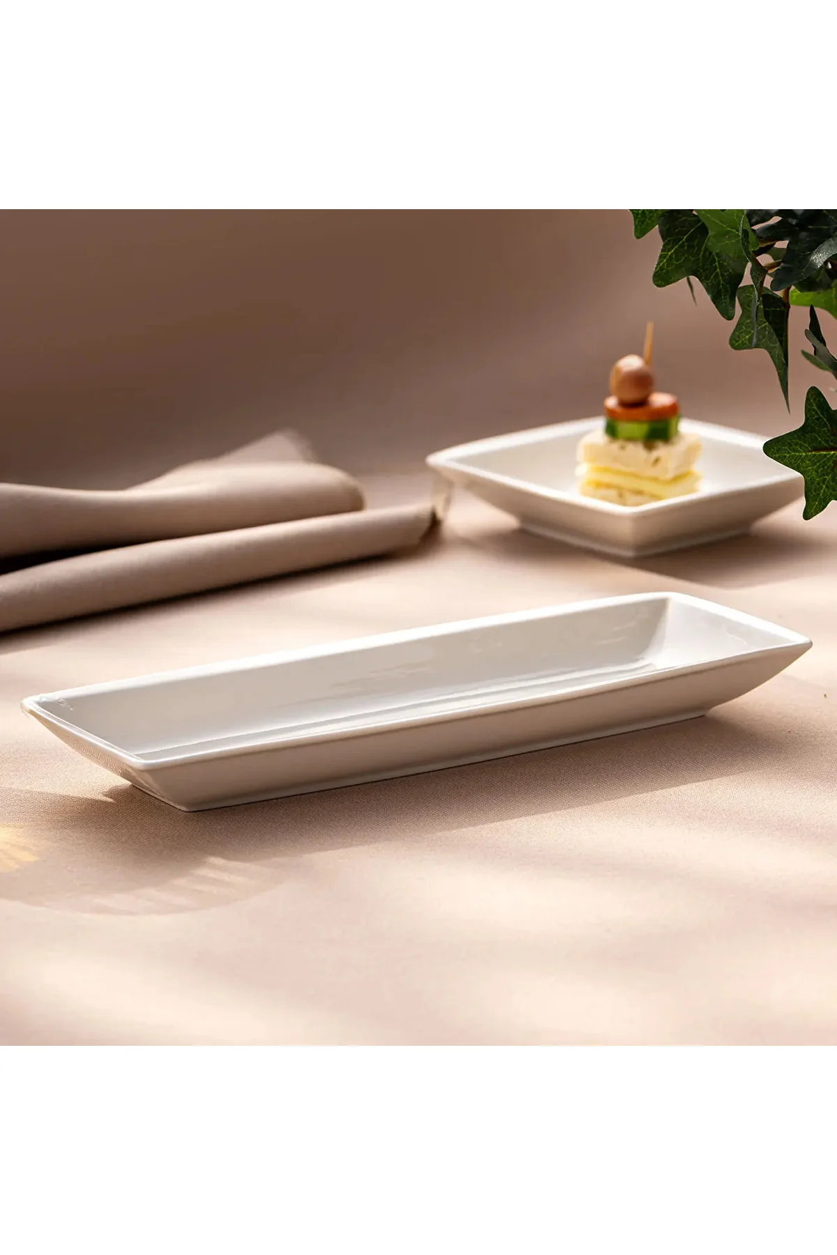 Pamukkale Dikdörtgen Kayık Tabak 25 Cm