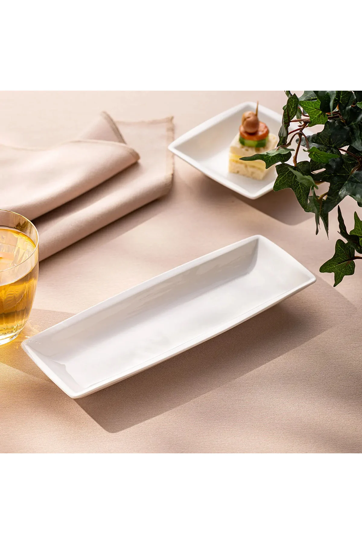 Pamukkale Dikdörtgen Kayık Tabak 25 Cm