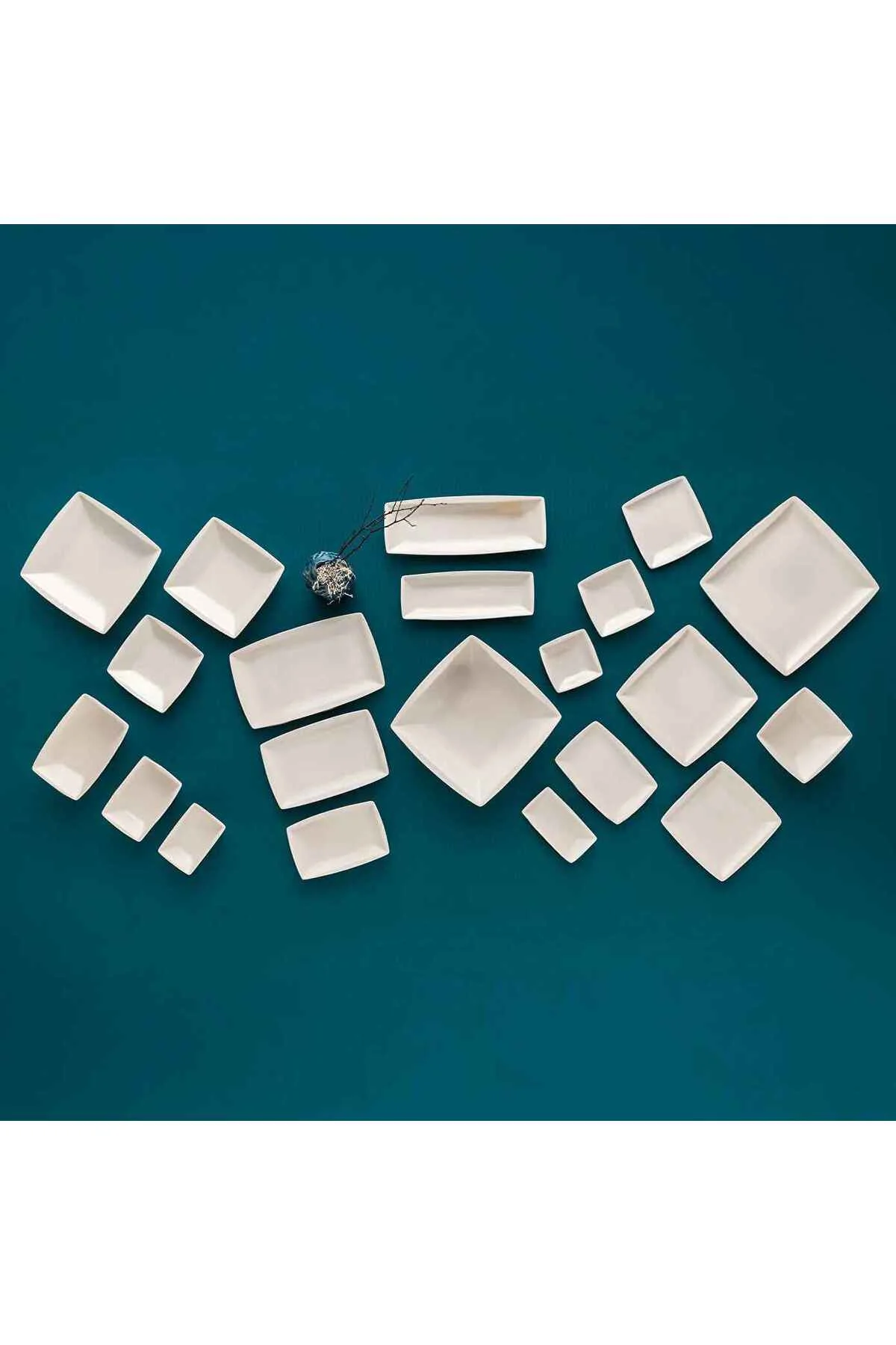 Pamukkale Kare Çukur Tabak 25 cm