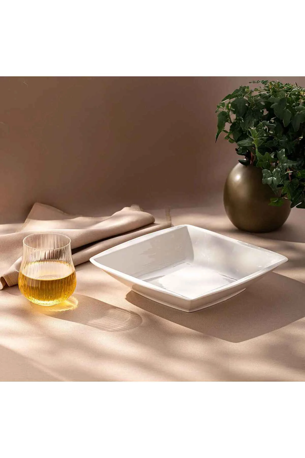 Pamukkale Kare Çukur Tabak 25 cm