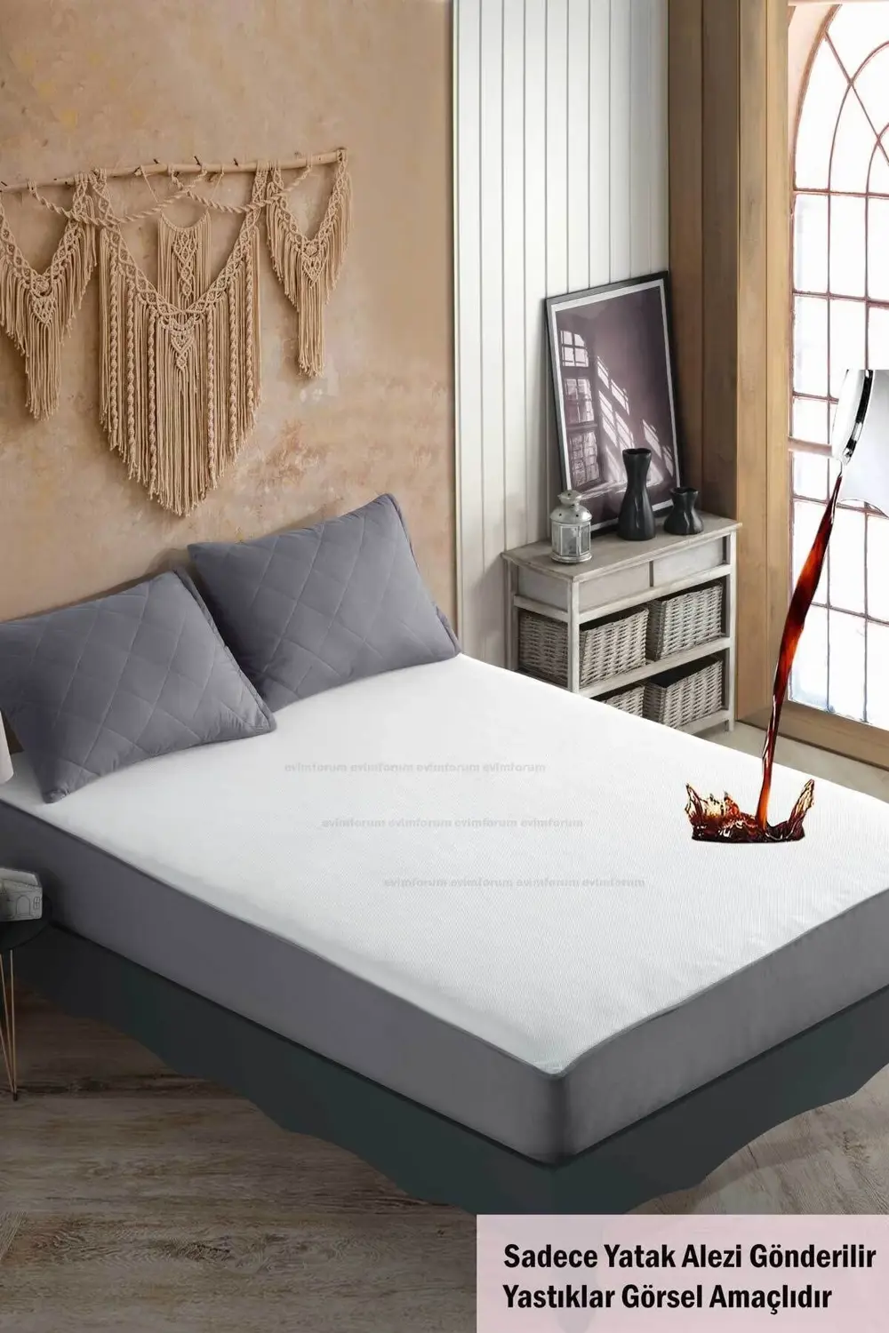 Pamukkale Klimalı Sessiz Sıvı Geçirmez Yatak Koruyucu Alez (10 Eb