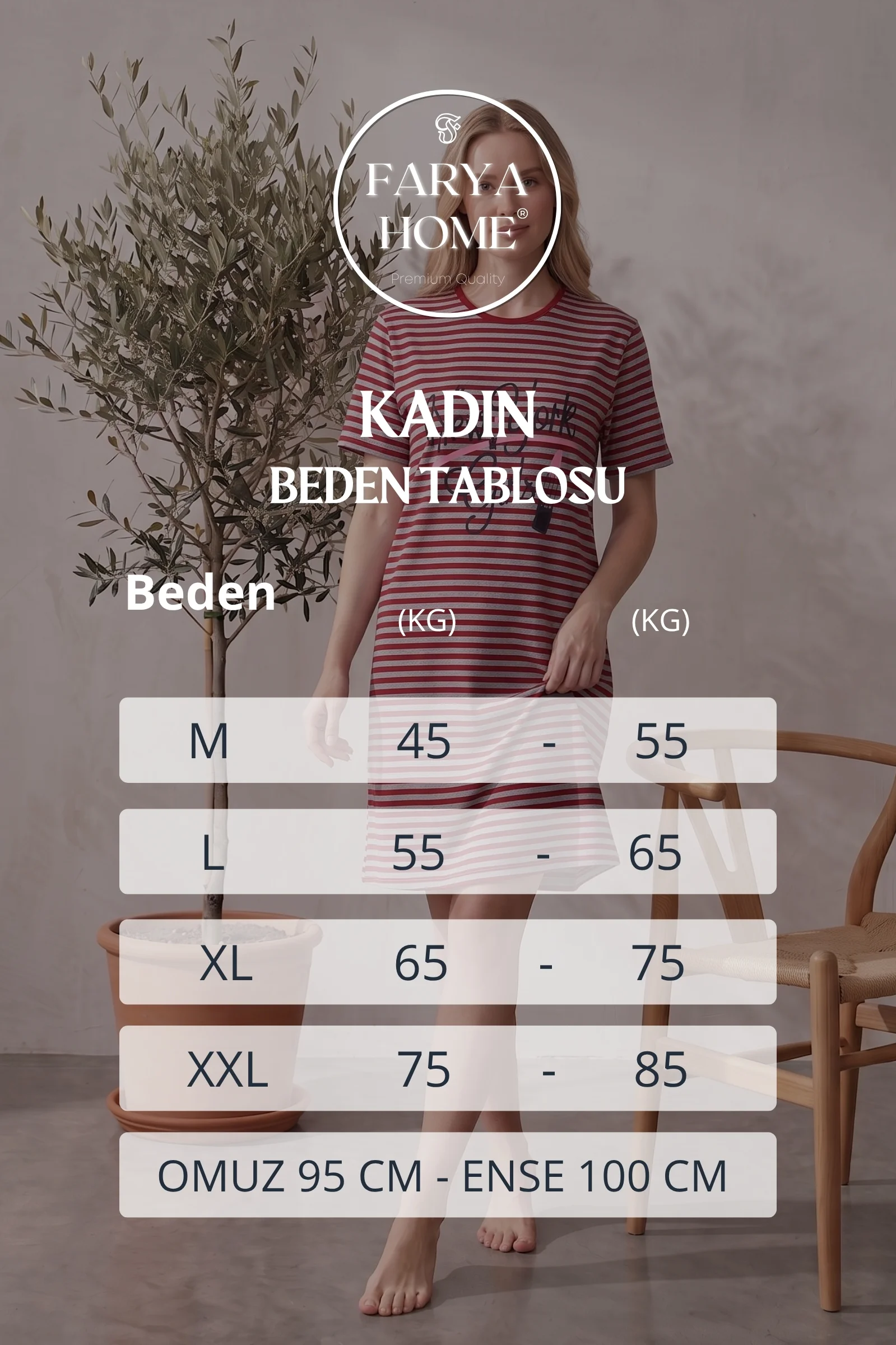 Pamuklu Desenli Şeritli İnterlok Örme Kısa Kollu Gecelik Elbise 95cm, Bordo, M Fiyatı, Yorumları ve Özellikleri