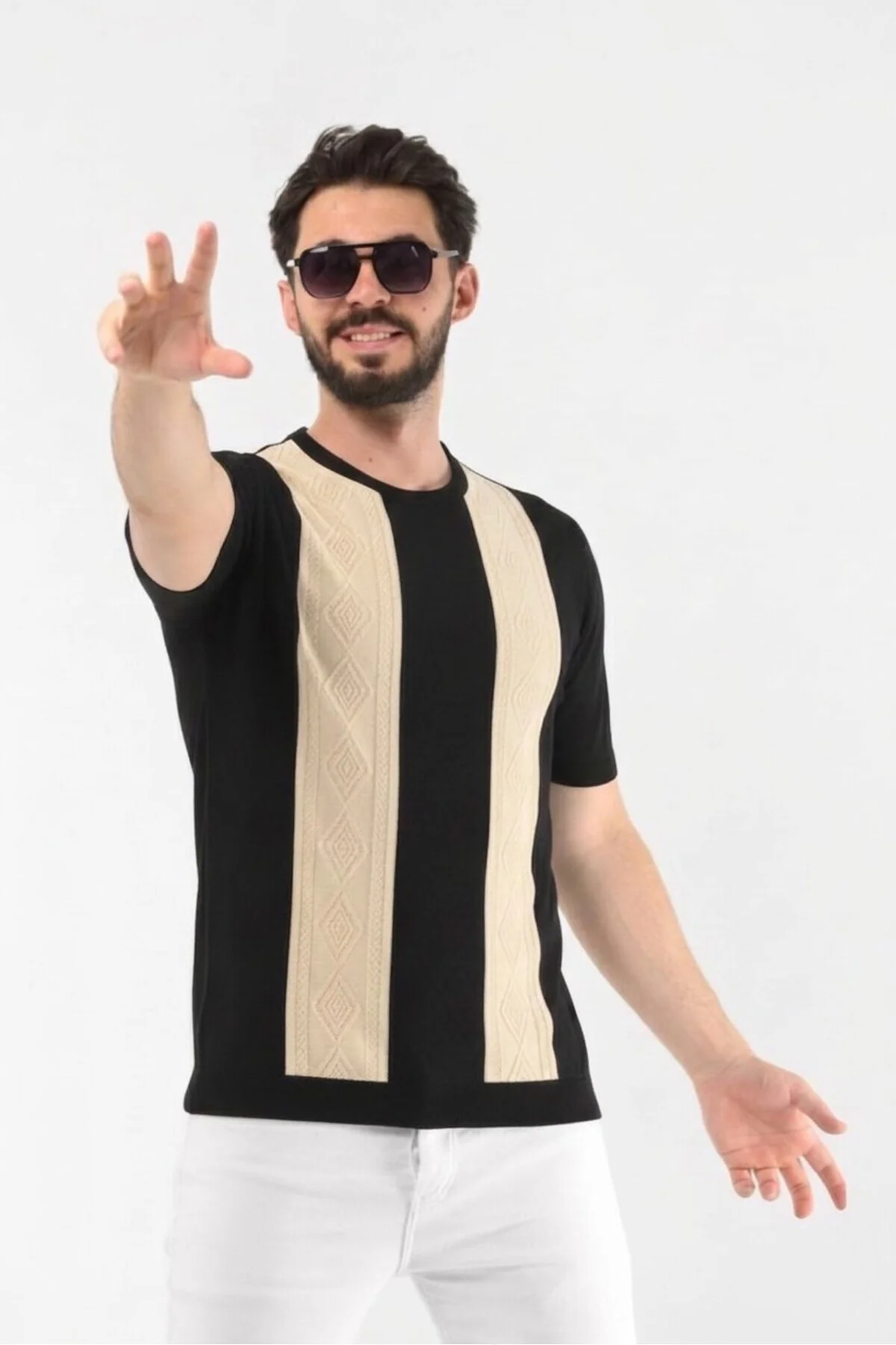 PAMUKLU DESENLİ TRİKO TSHİRT