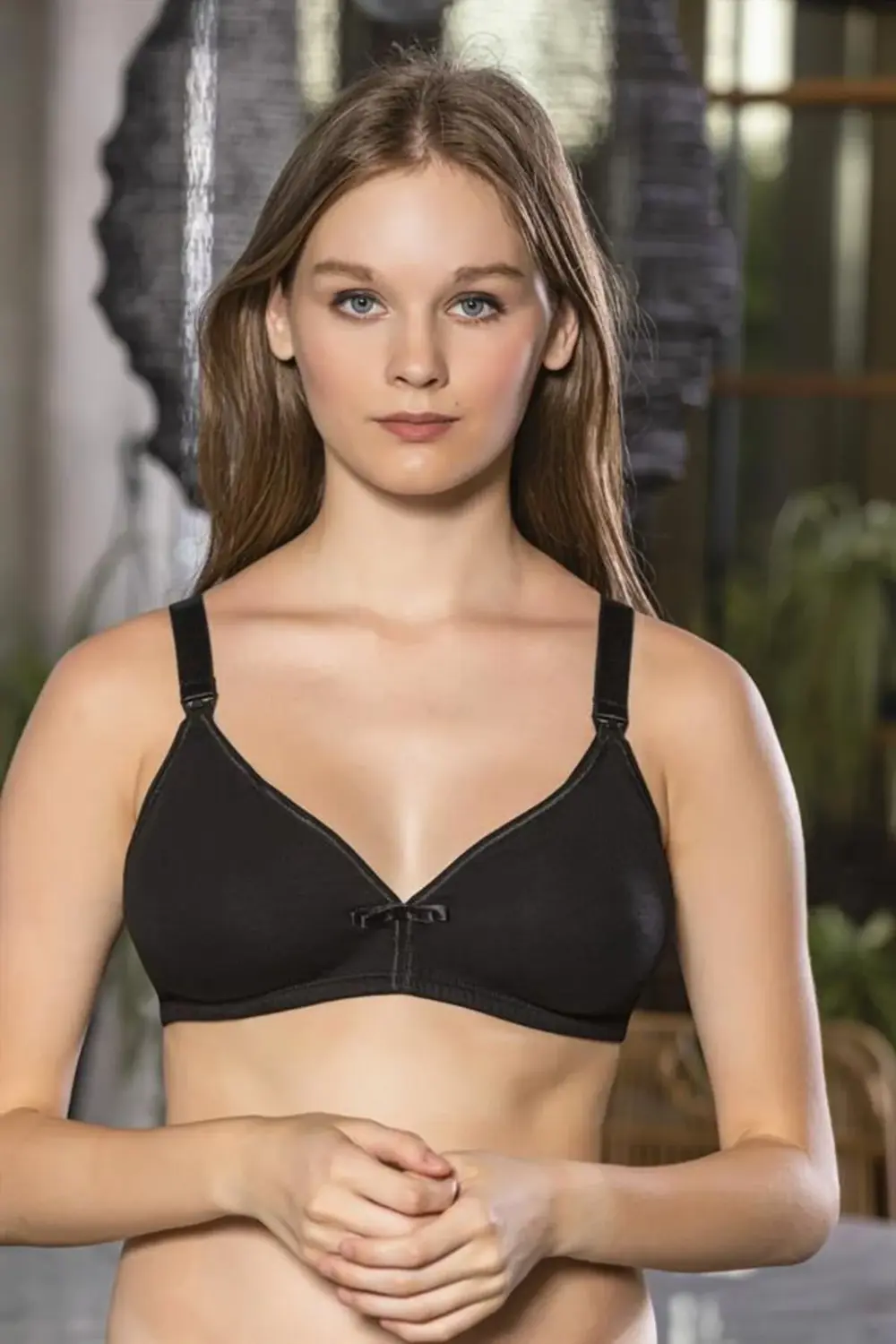 Pilelistore Pamuklu Emzirme Sütyeni Siyah (Brf1080)