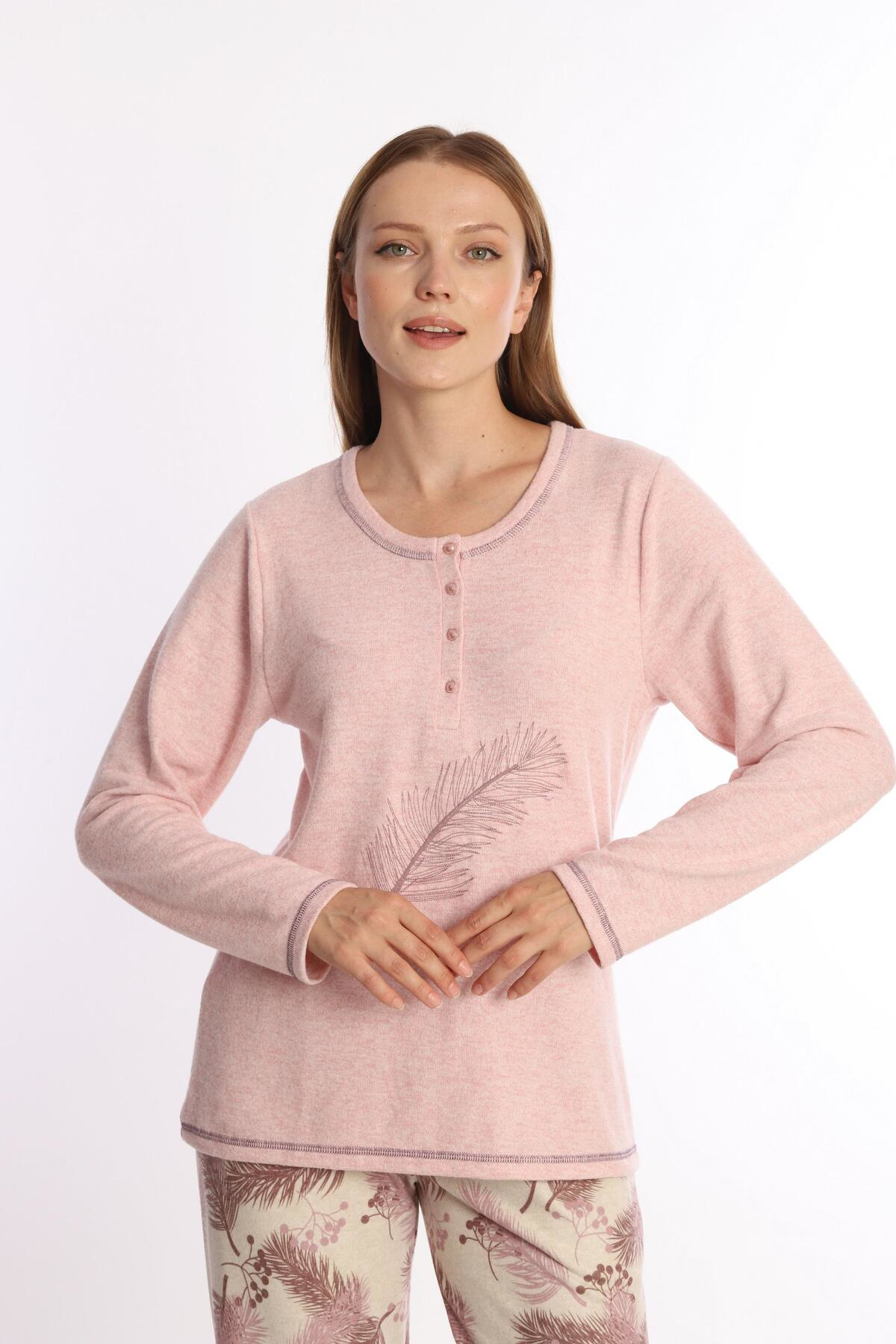 Pamuklu Kadın Pijama Takımı Pembe 98403