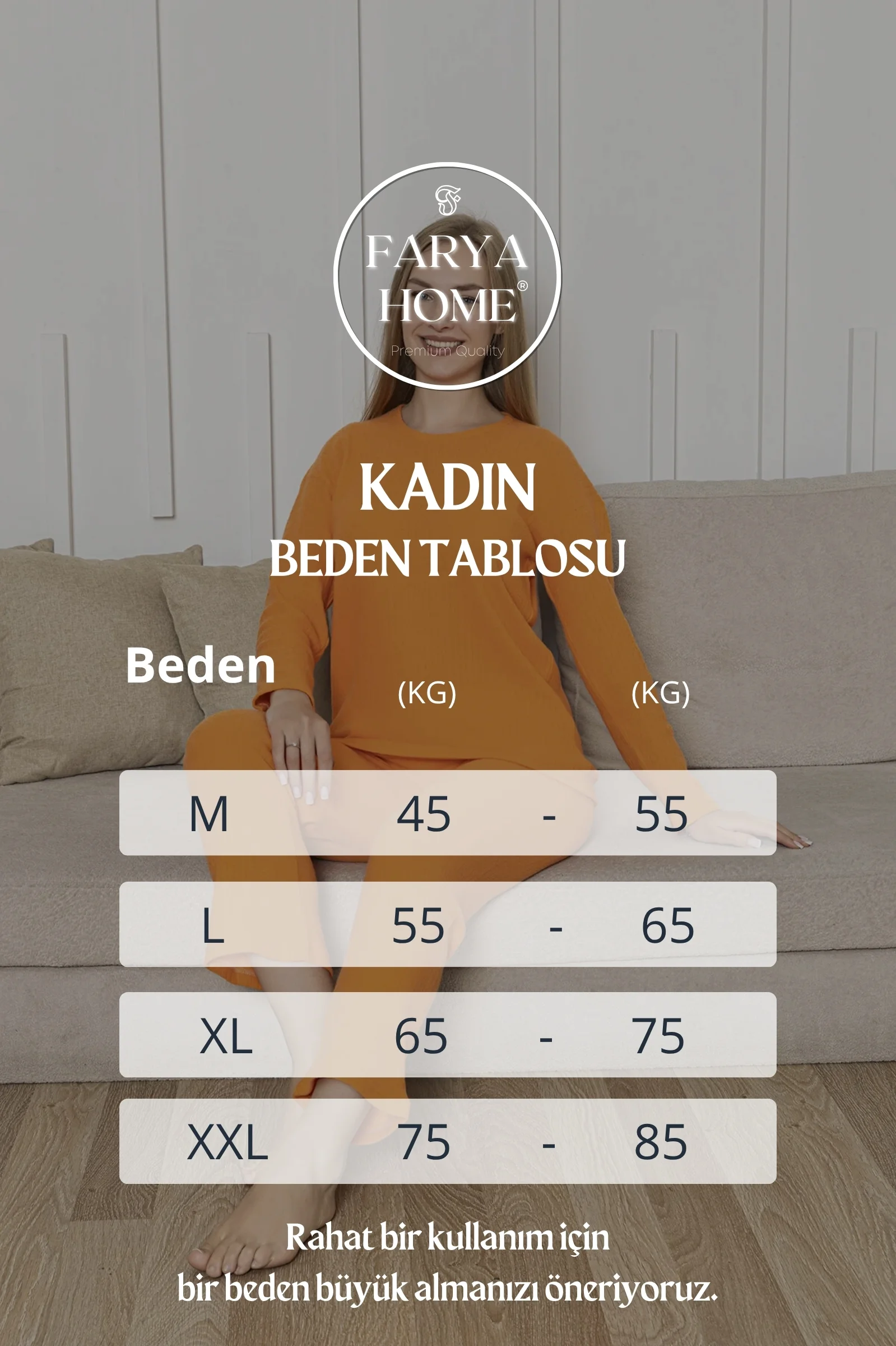 Pamuklu Kalın Kışlık İnterlok Şeritli Uzun Kollu Örme Pijama Takımı, Turuncu, M Fiyatı, Yorumları ve Özellikleri