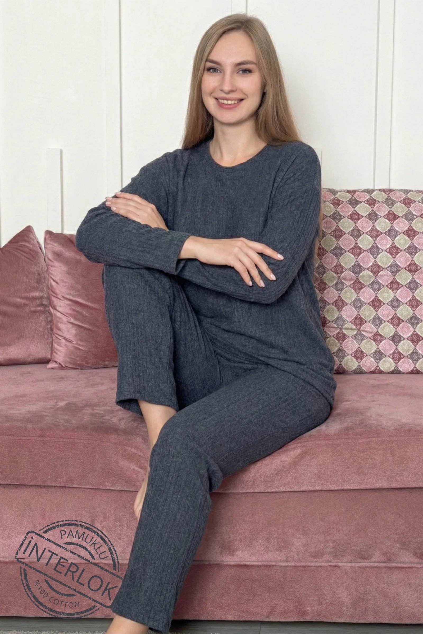 Pamuklu Kalın Kışlık İnterlok Şeritli Uzun Kollu Örme Pijama Takımı, İndigo, M Pamuklu Kalın Kışlık İnterlok Şeritli Uzun Kollu Örme Pijama Takımı, İndigo, M Fiyatı, Yorumları ve Özellikleri