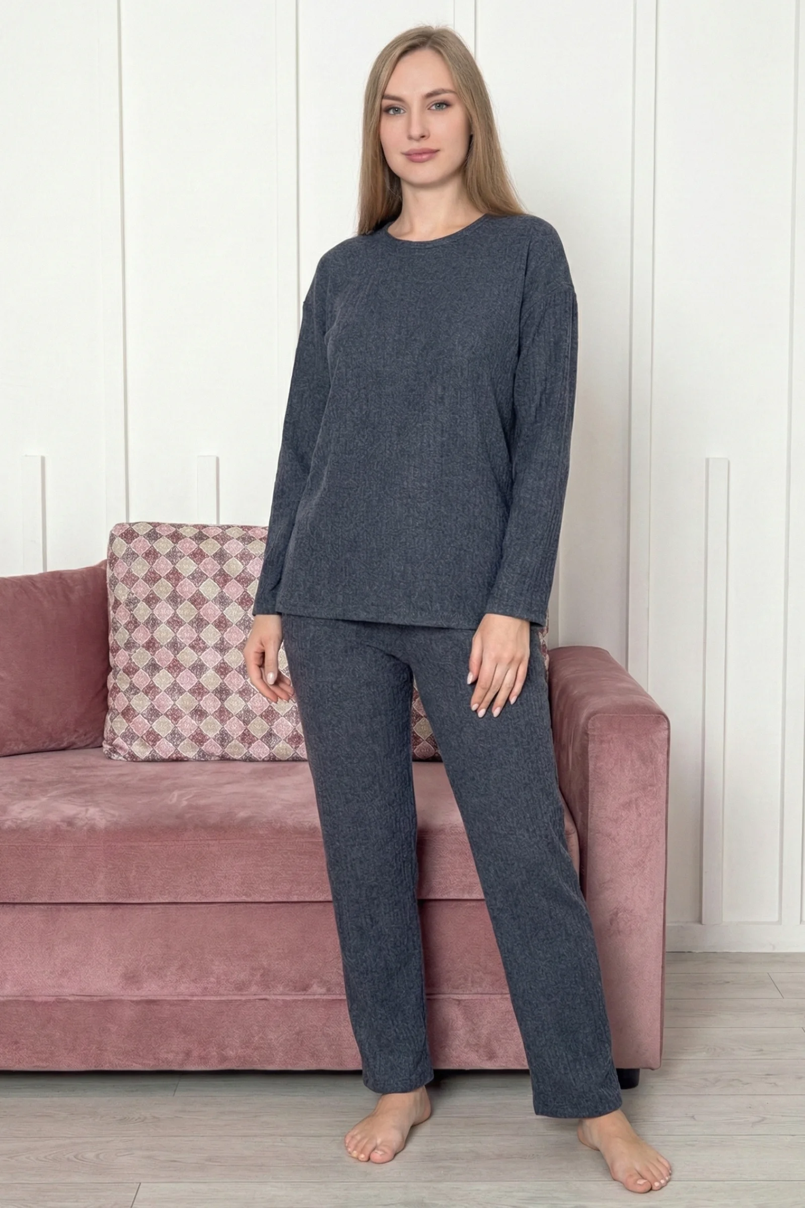 Pamuklu Kalın Kışlık İnterlok Şeritli Uzun Kollu Örme Pijama Takımı, İndigo, L Pamuklu Kalın Kışlık İnterlok Şeritli Uzun Kollu Örme Pijama Takımı, İndigo, L Fiyatı, Yorumları ve Özellikleri