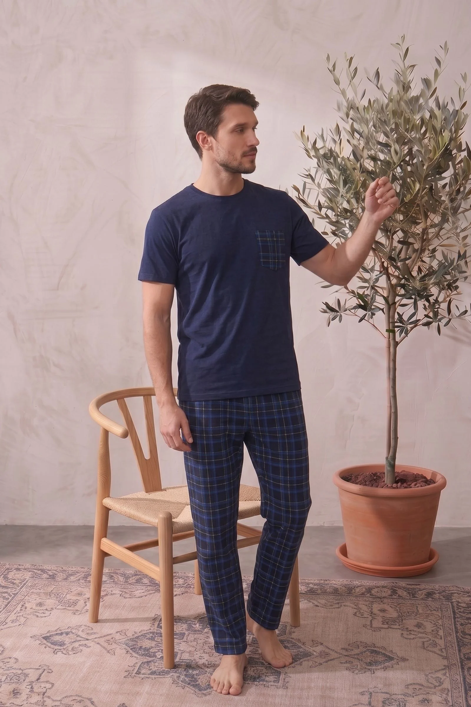 Pamuklu Kısa Kollu Desenli Erkek Pijama Takımı, Lacivert, M Fiyatı, Yorumları ve Özellikleri