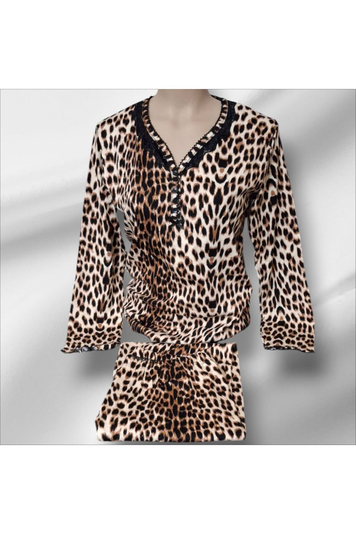 Pamuklu Uzun Kol Kadın Pijama Takımı Mevsimlik